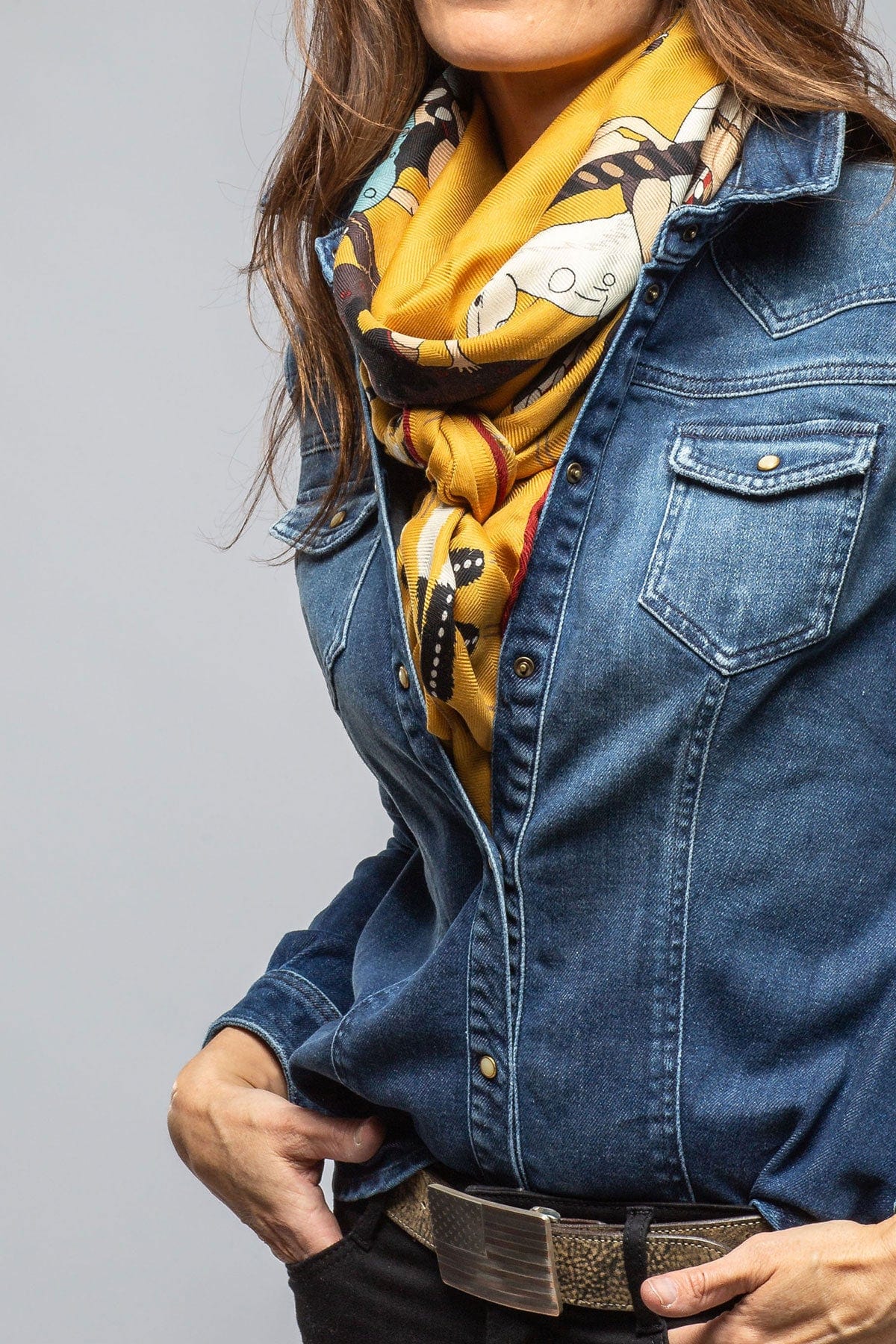 American Indian Cashmere Scarf In Mustard - Image 3
