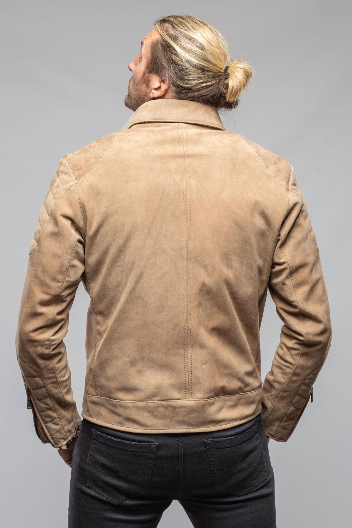 Arrow Suede Moto Jacket In Faun - Image 4