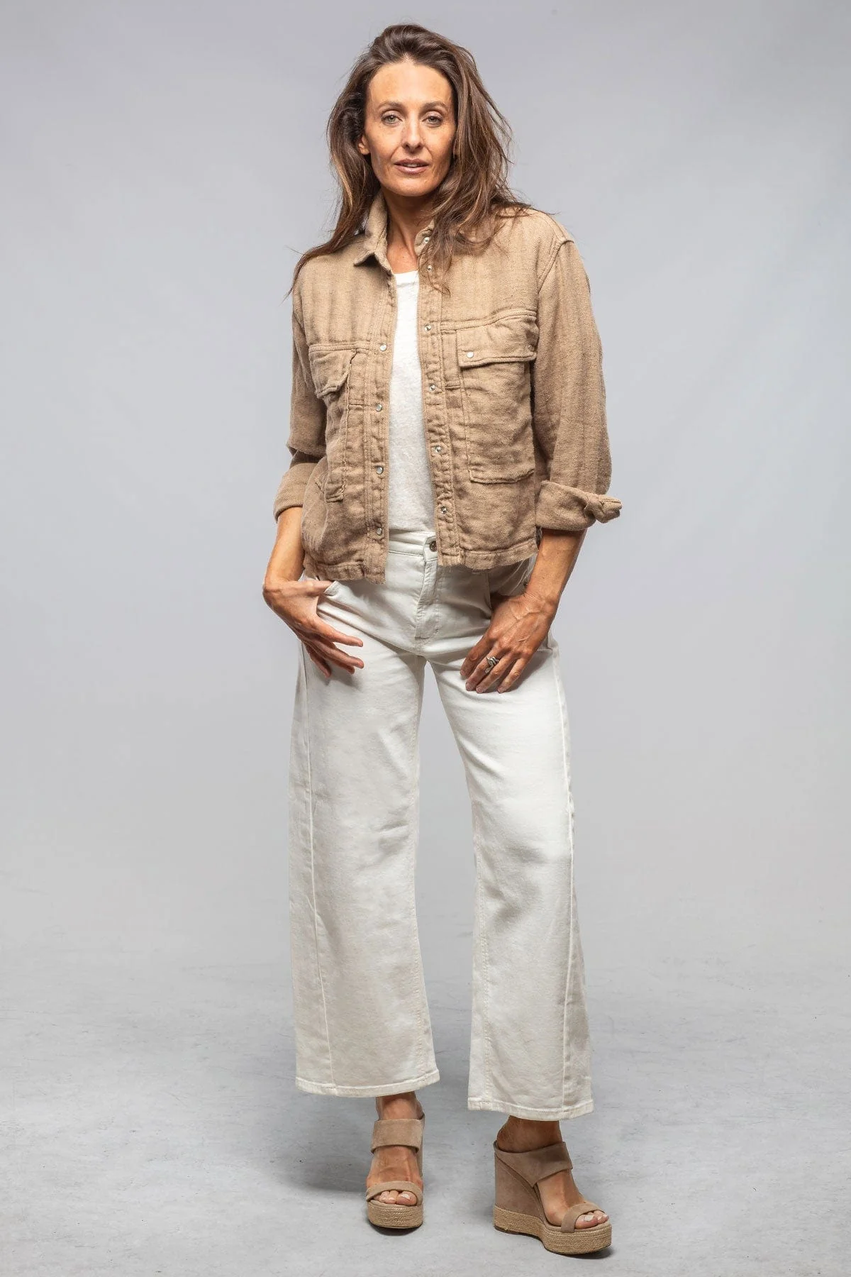 Arroya Washed Linen Jacket In Desert - Image 2