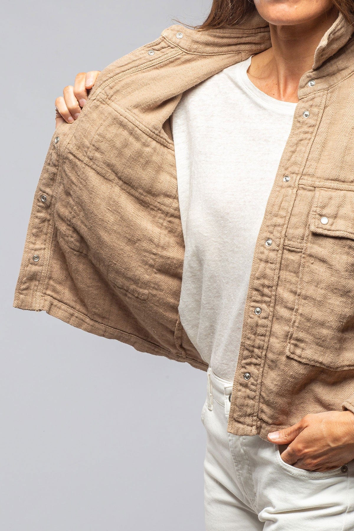 Arroya Washed Linen Jacket In Desert - Image 3