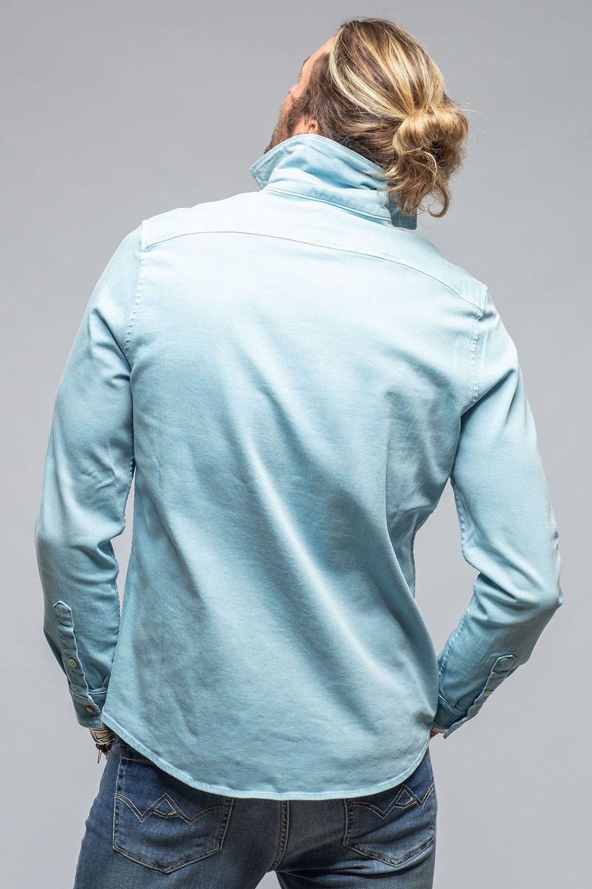 Ranger Colored Denim Snap Shirt In Pervinka - Image 3