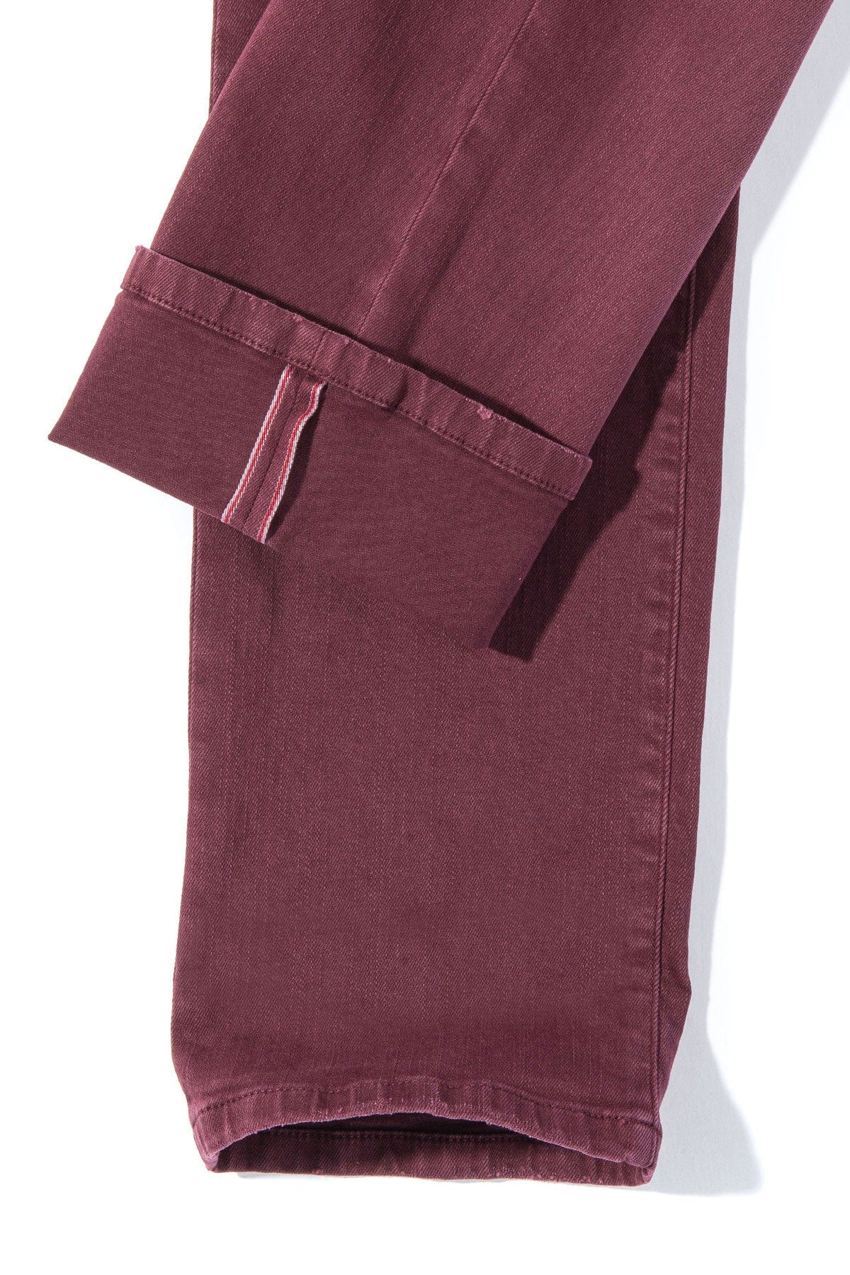Tucson Selvedge Denim In Bordeaux - Image 3