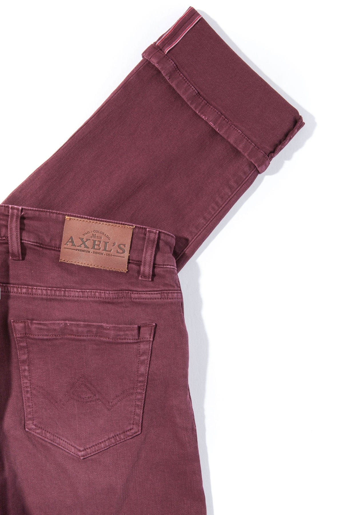 Tucson Selvedge Denim In Bordeaux - Image 4