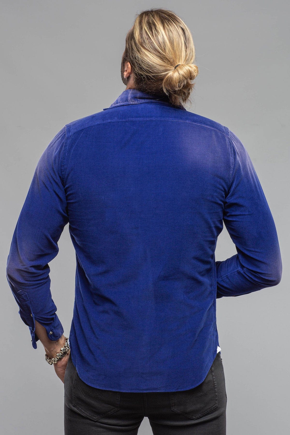 Azure Corduroy Washed Snap In Blue - Image 6