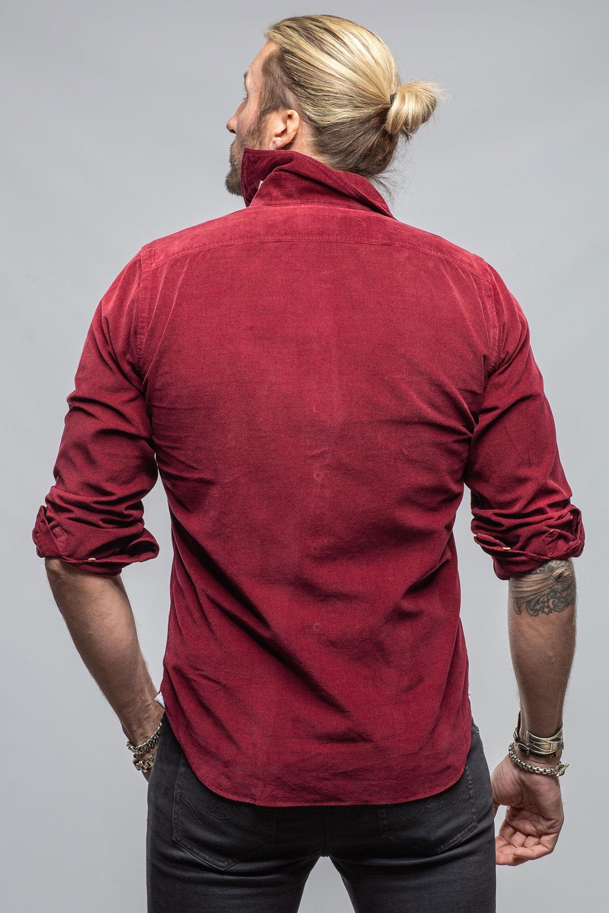 Azure Corduroy Washed Snap In Burgundy - Image 3