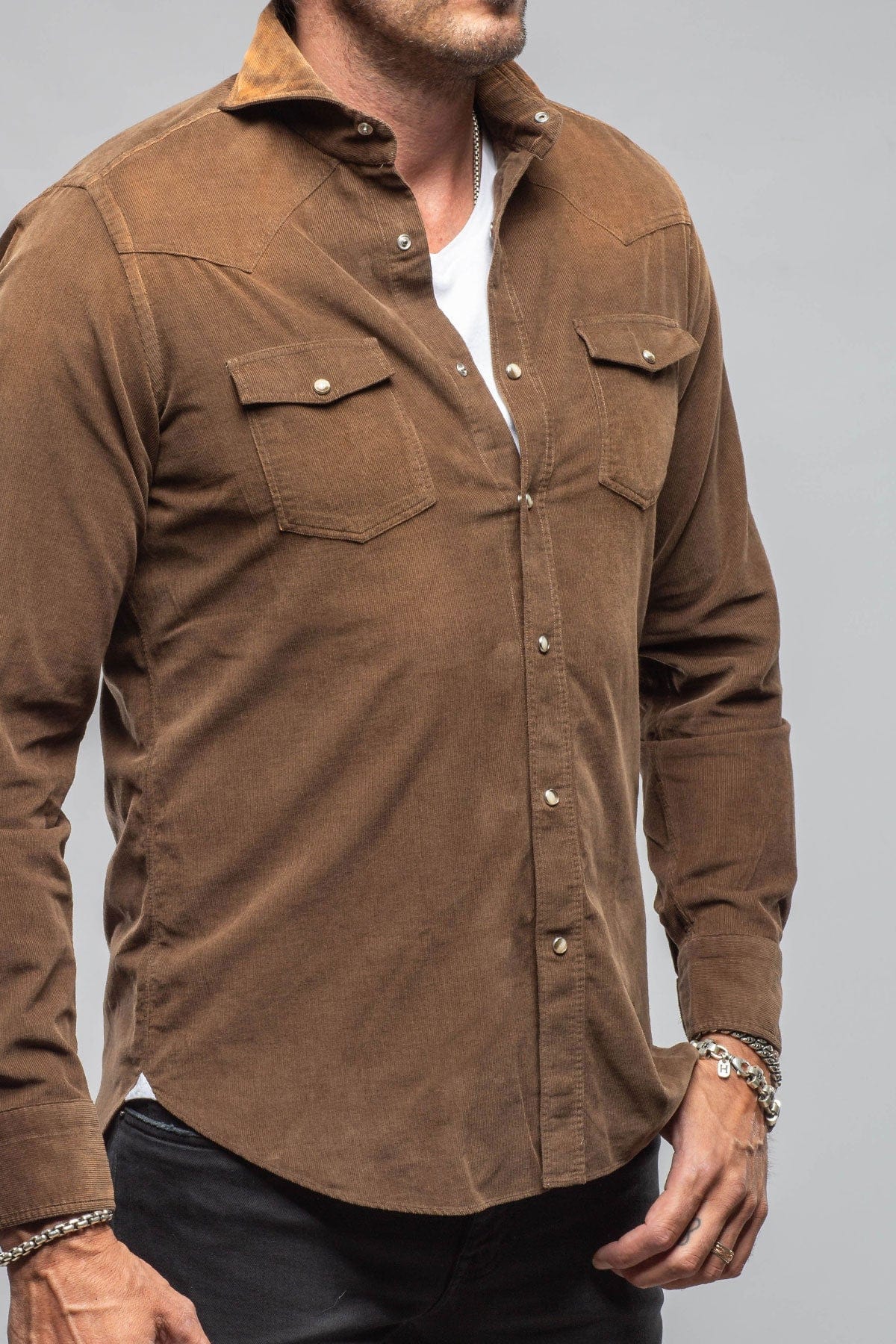 Azure Corduroy Washed Snap In Chocolate - Image 4
