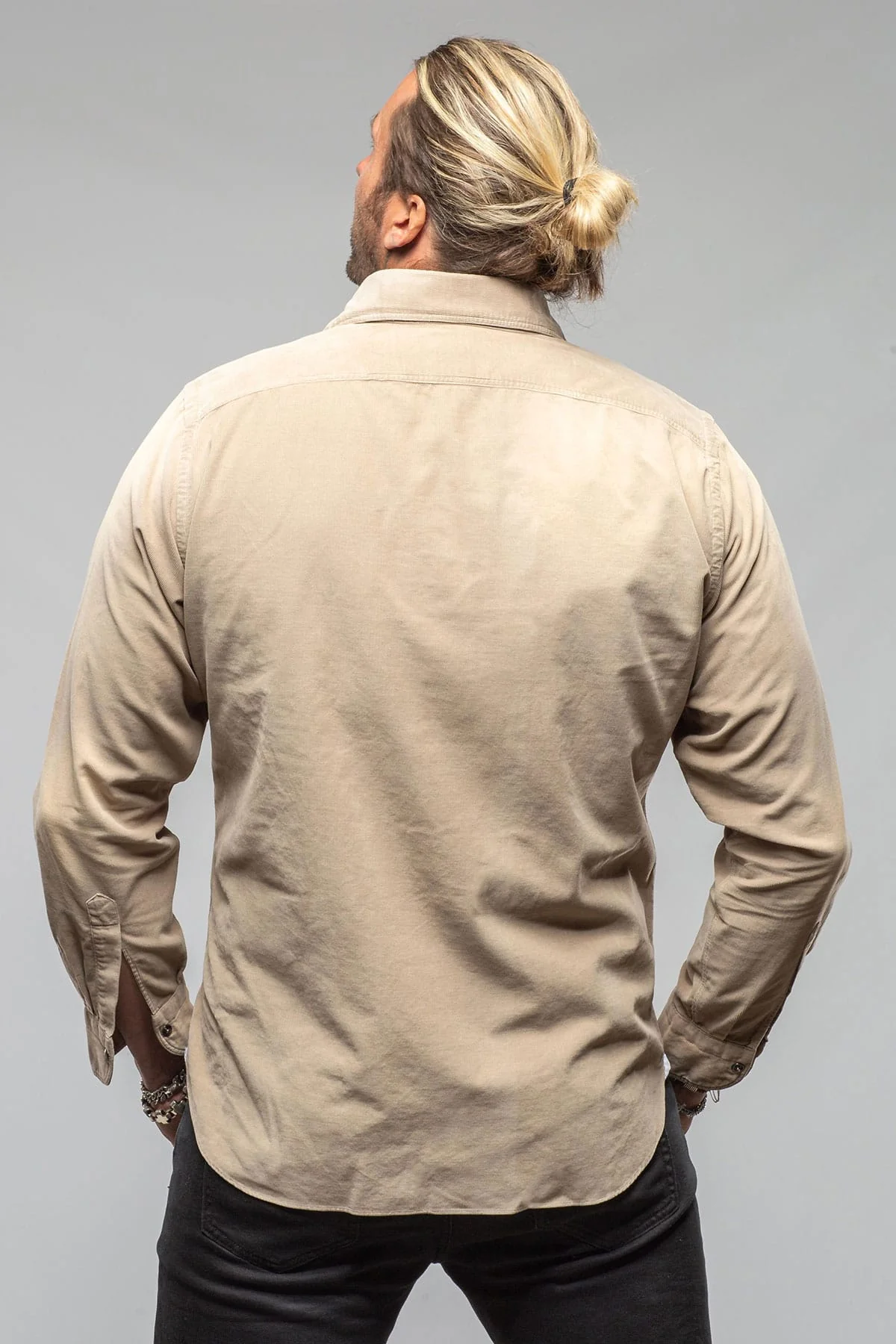 Azure Corduroy Washed Snap In Tortora - Image 5