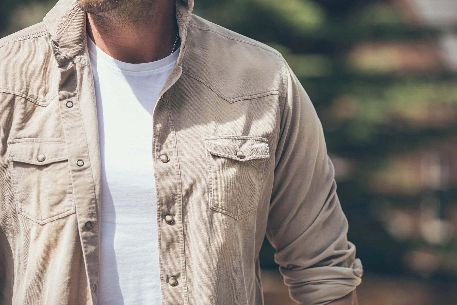 Azure Corduroy Washed Snap In Tortora - Image 8