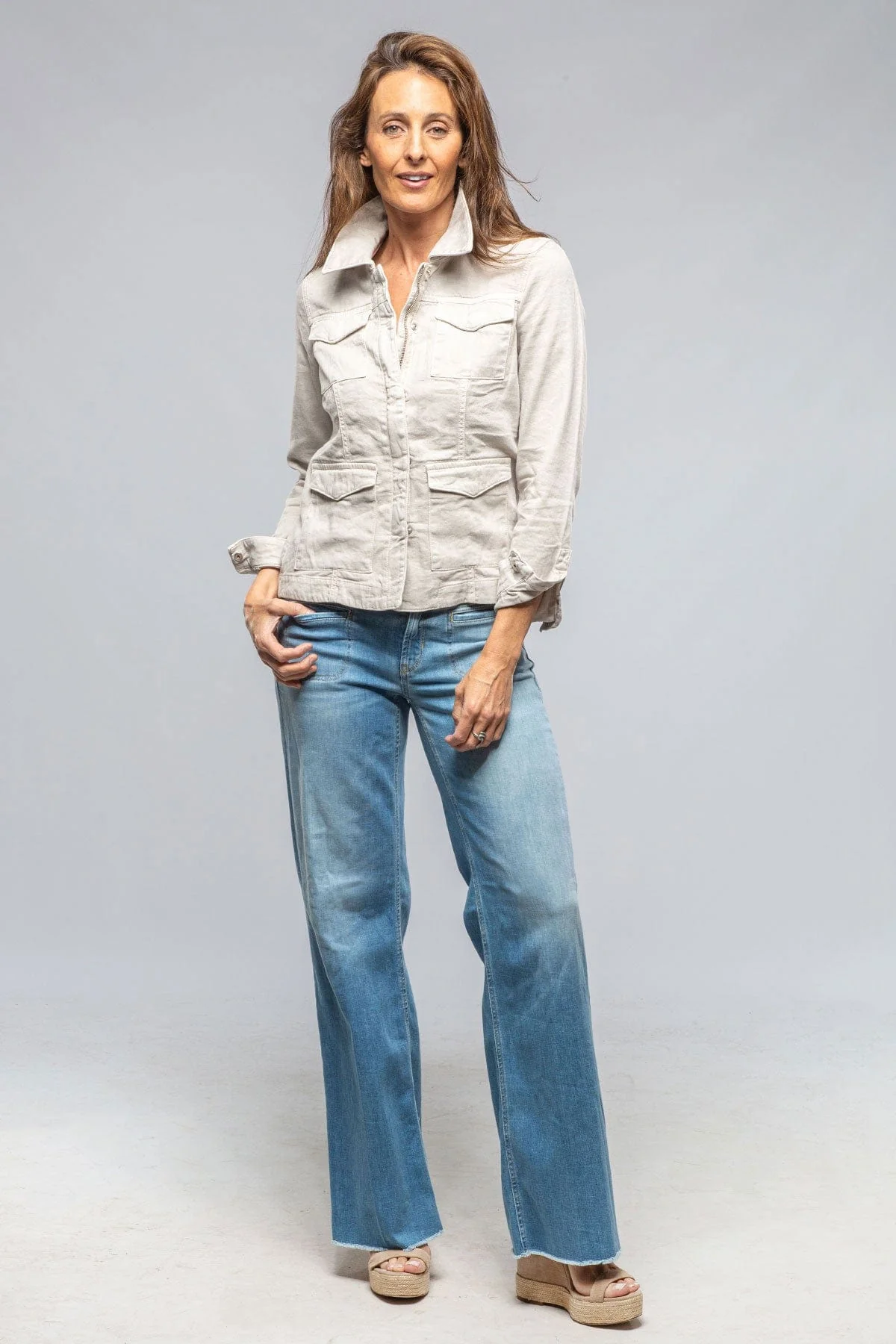 Beale Cotton Linen Jacket In Sasso - Image 2