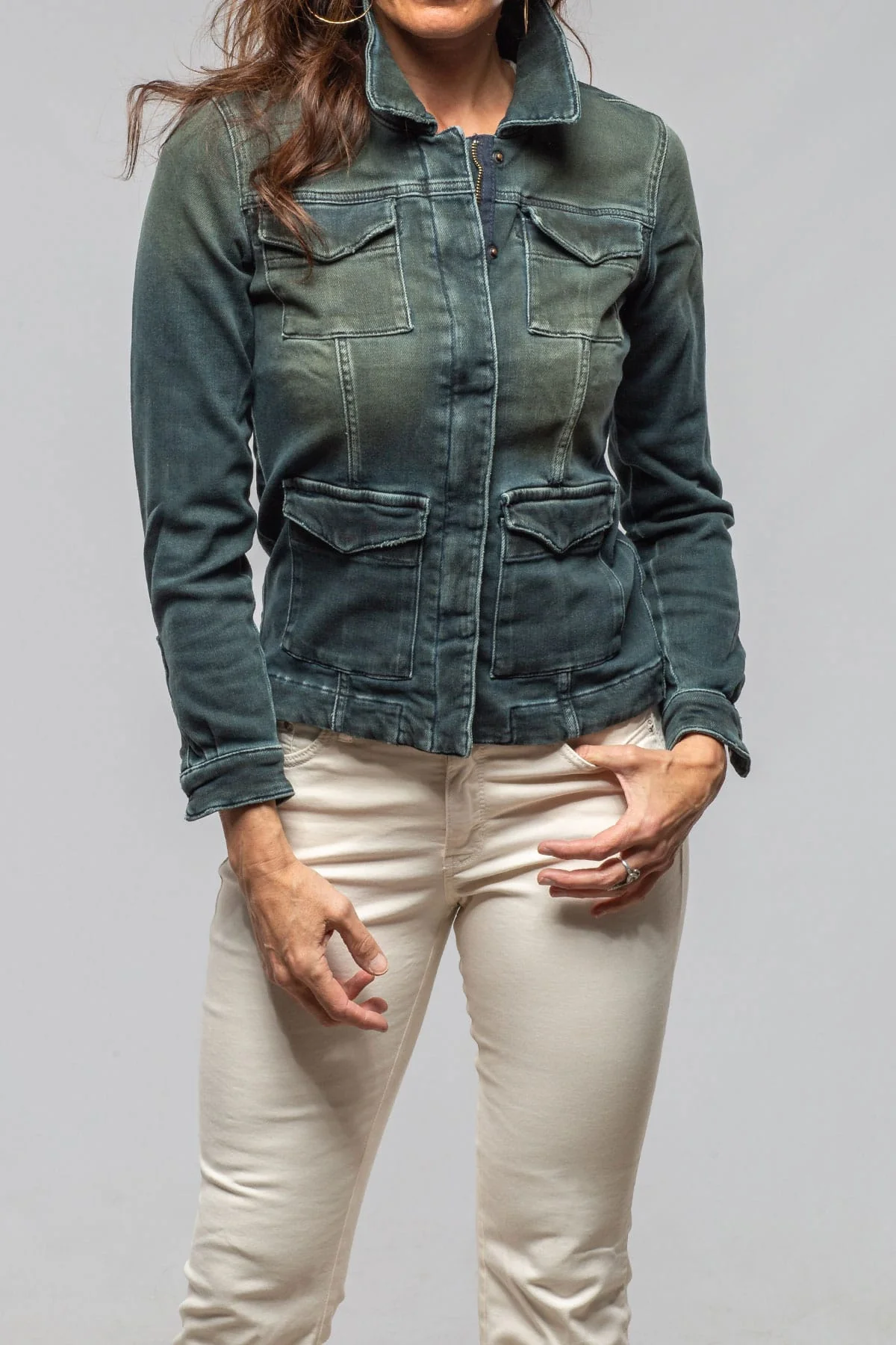 Beale Over-Dyed Denim Jacket In Cactus