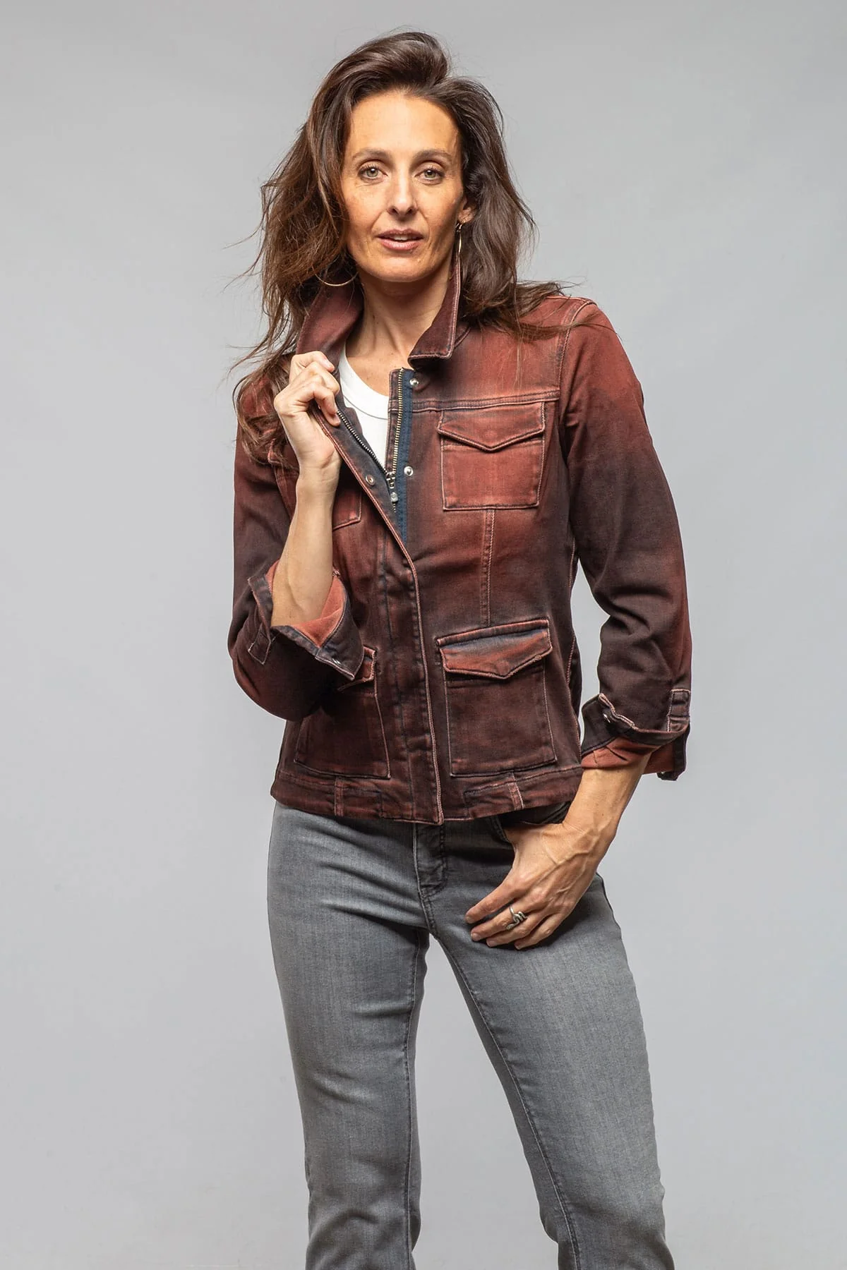 Beale Over-Dyed Denim Jacket In Ruggine Rust - Image 2