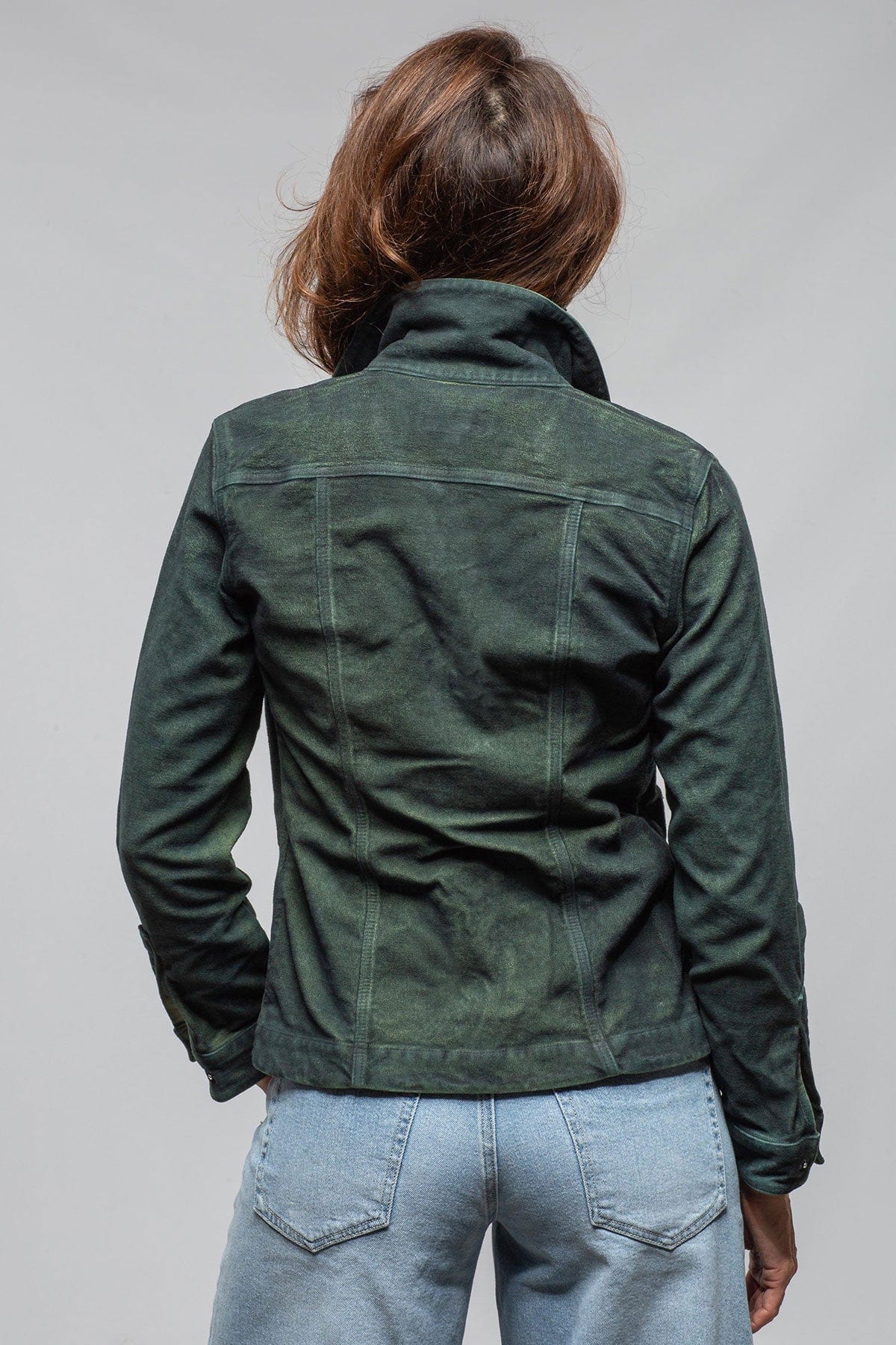 Beale Over-Dyed Moleskin Jacket In Avocado - Image 4