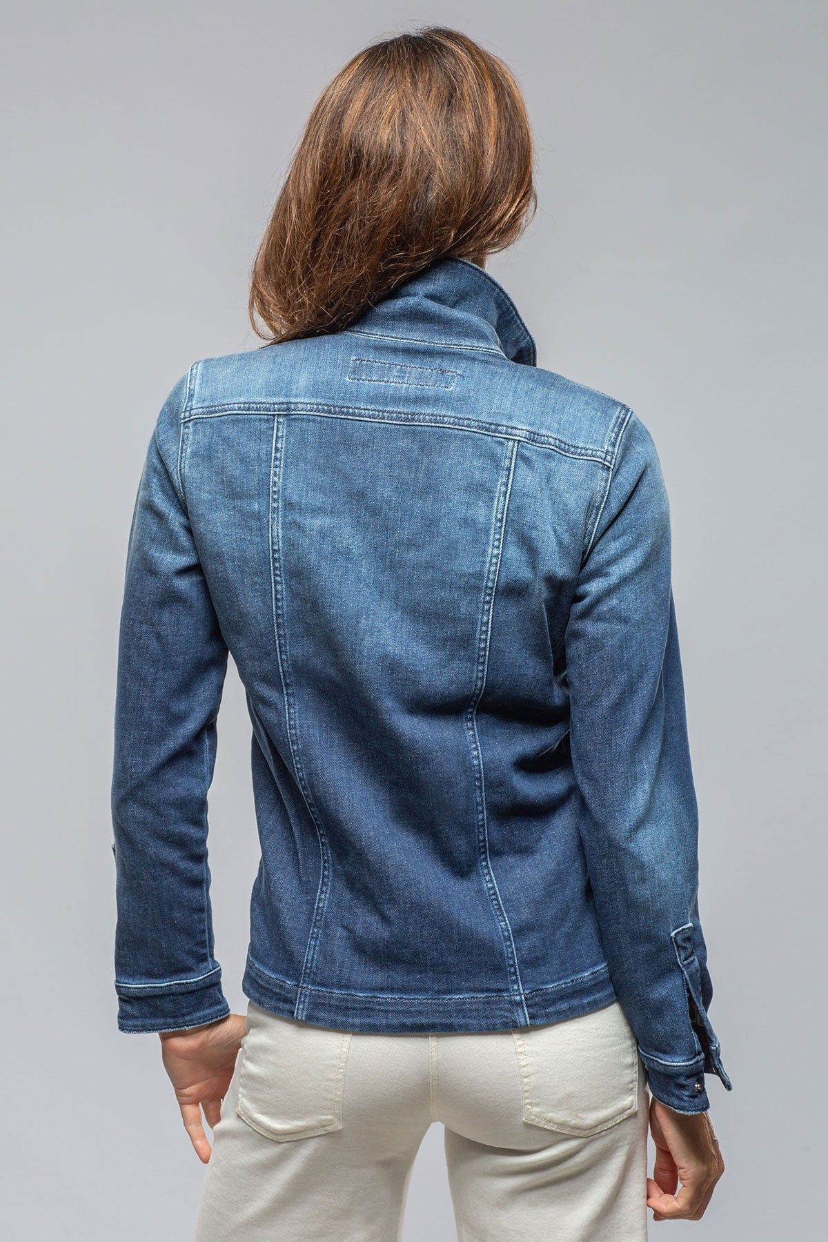 Beale Over-Dyed Denim Jacket In Mid Dark Blue - Image 4