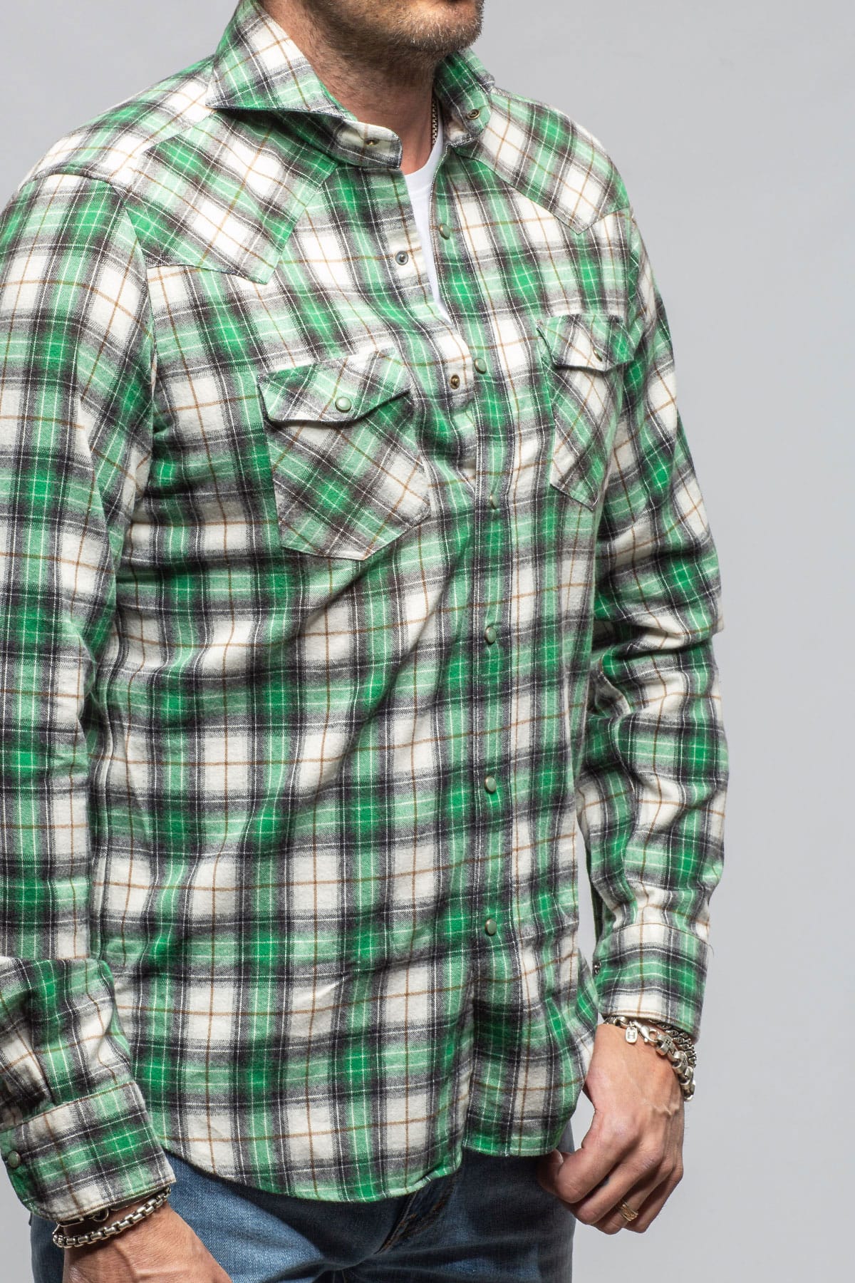 Belfort Brushed Cotton Snap Shirt - Image 5