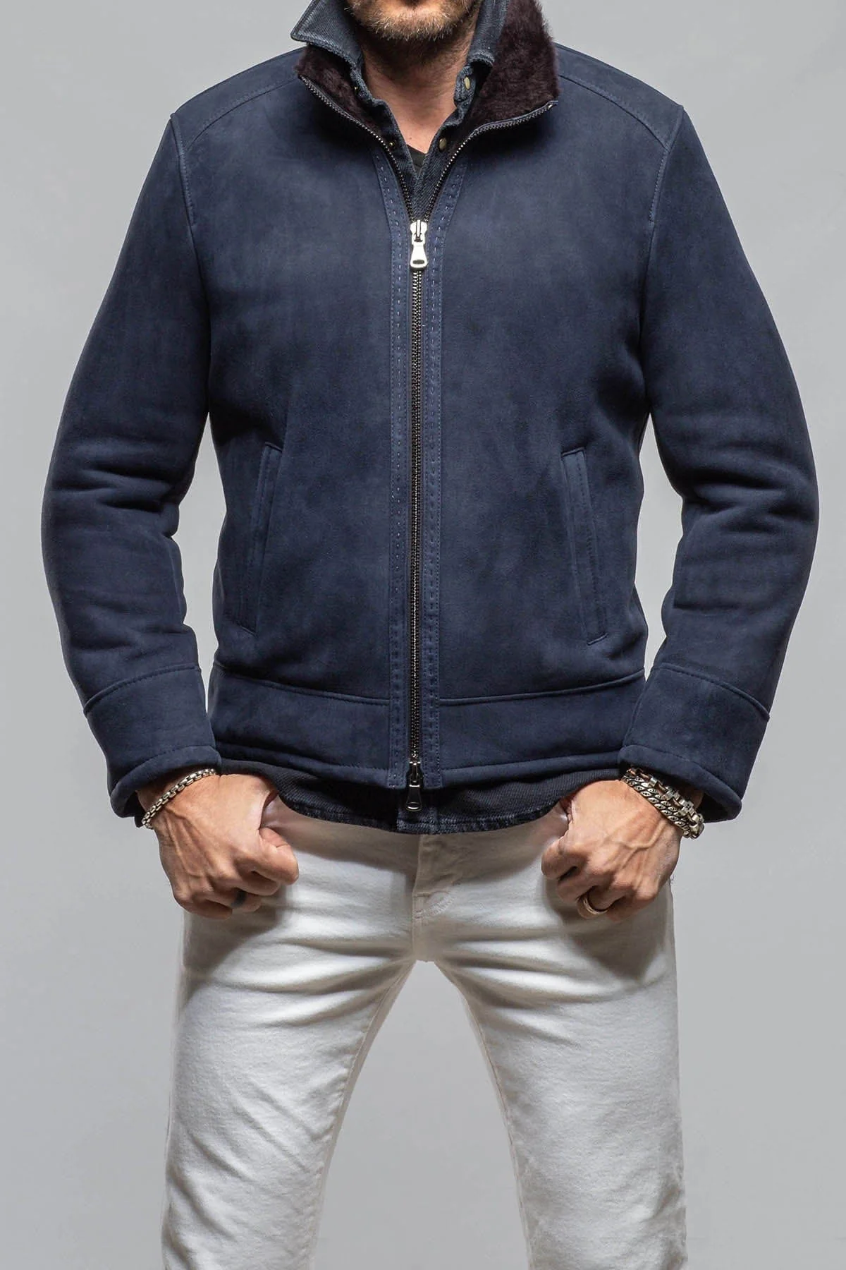 Bridger Shearling Jacket In Navy