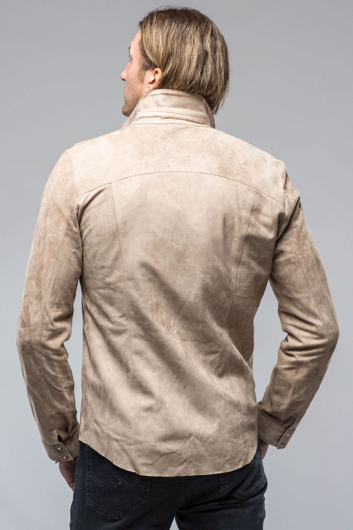 Bello Suede Shirt In Roccia - Image 3