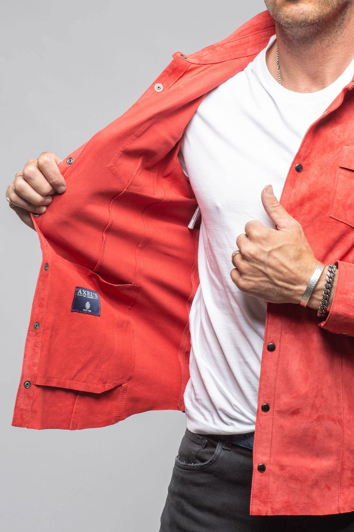 Bello Suede Shirt In Rosso - Image 3