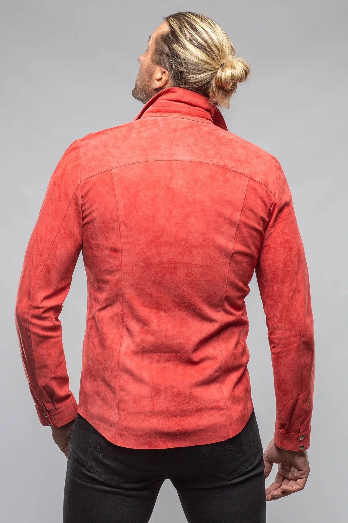Bello Suede Shirt In Rosso - Image 6