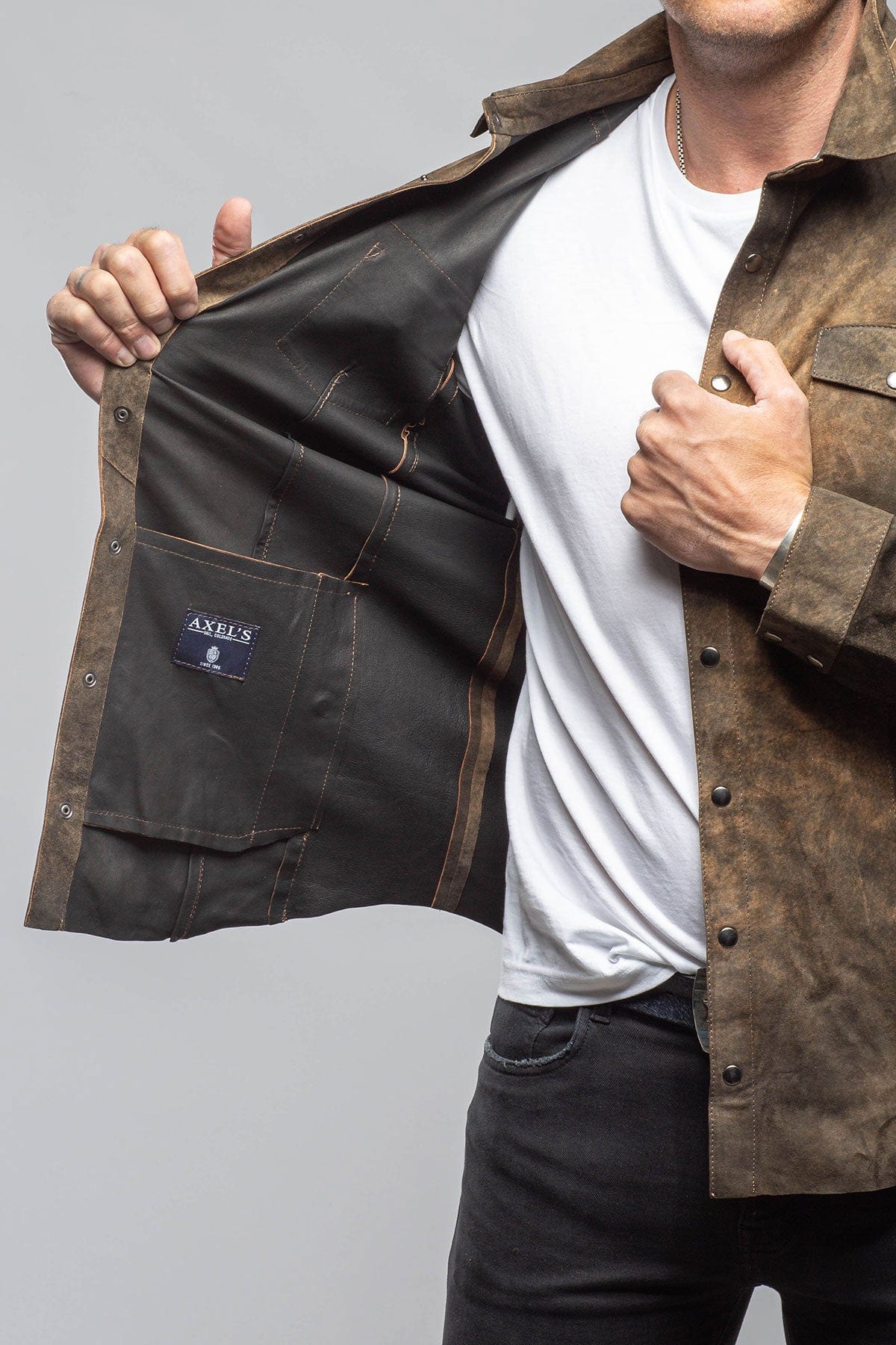Bello Suede Shirt In Washed Rust - Image 3