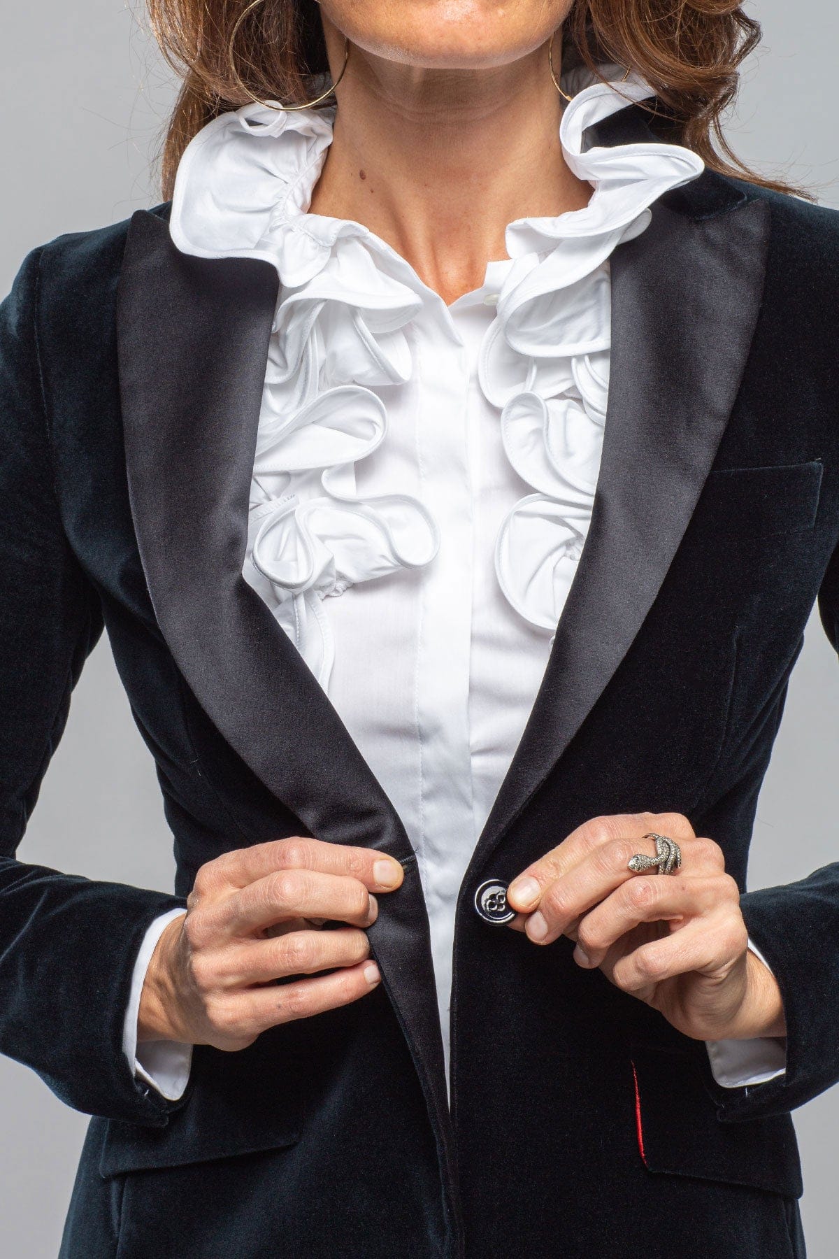 Belvedere Velvet Tuxedo Jacket In Navy - Image 5