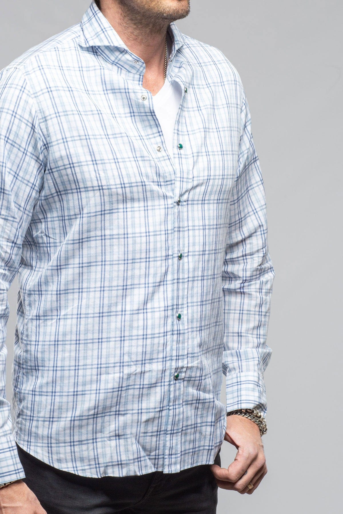 Bentley Snap Shirt In Light Blue - Image 5
