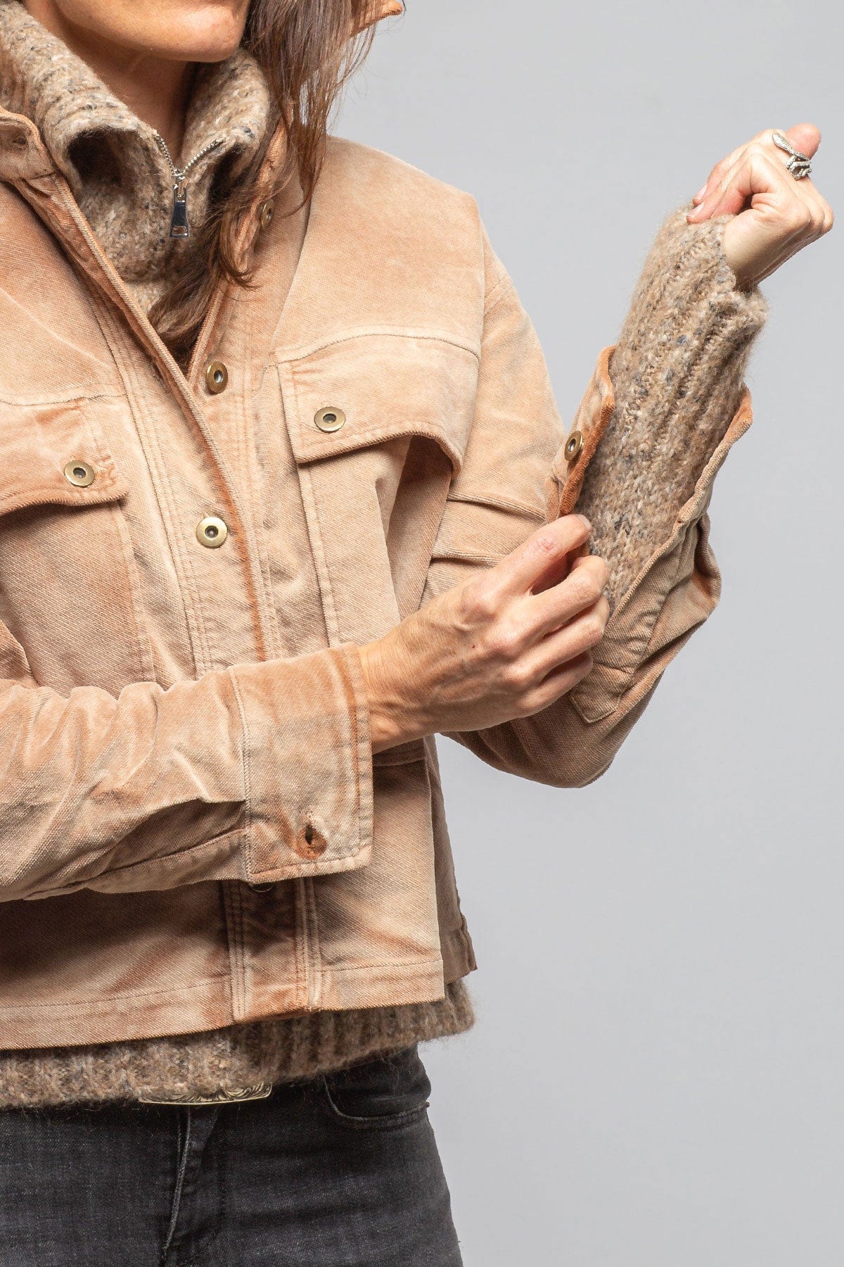 Betel Short Moleskin Jacket In Bleached Rust - Image 3