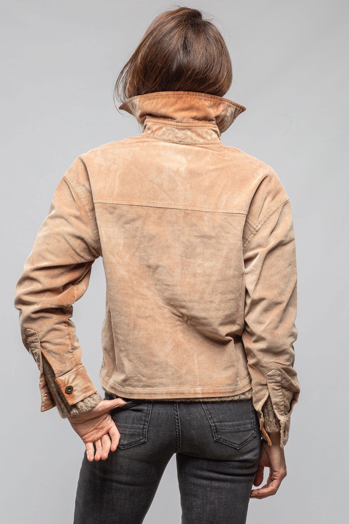 Betel Short Moleskin Jacket In Bleached Rust - Image 4