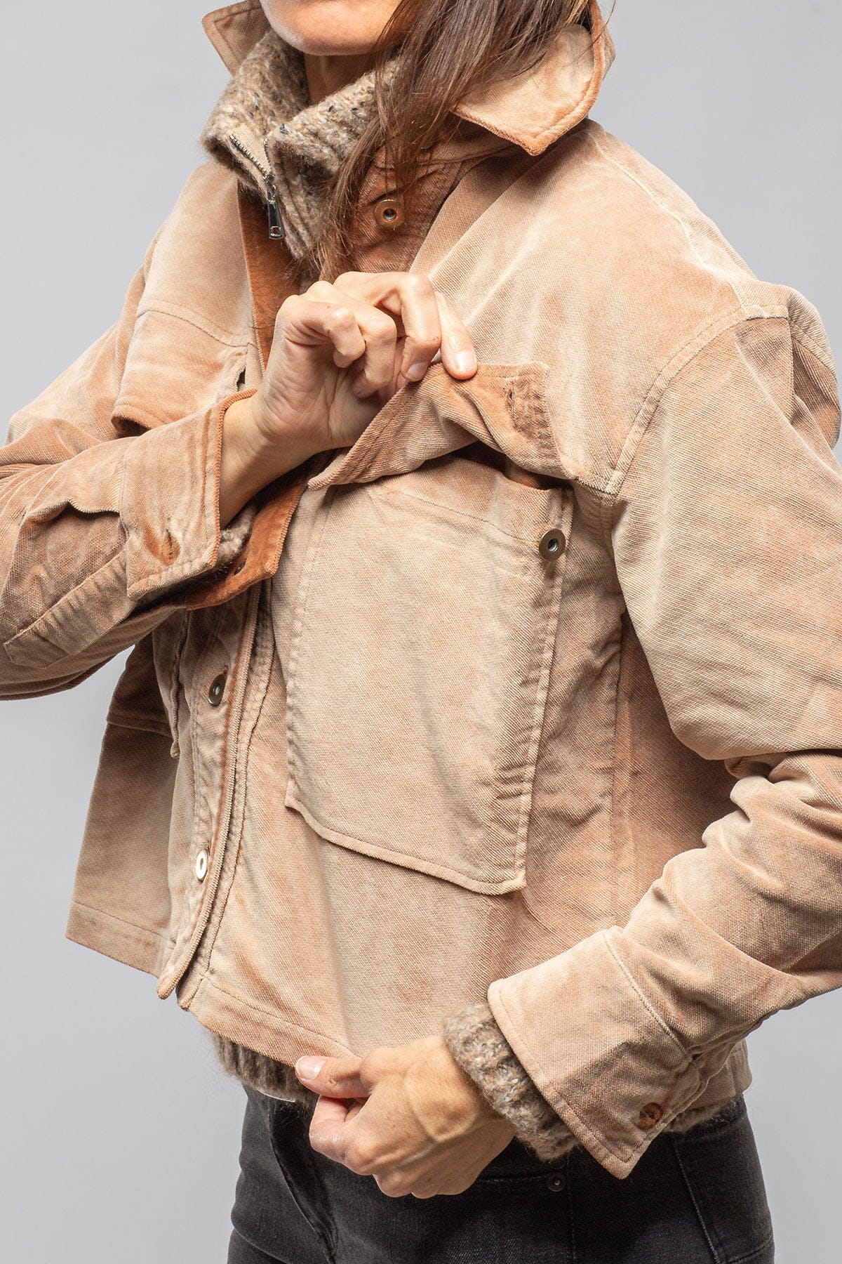 Betel Short Moleskin Jacket In Bleached Rust - Image 5