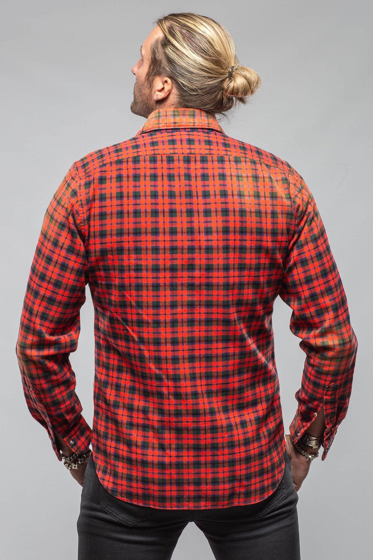 Blissful Cotton Check Snap Shirt In Red Black - Image 5