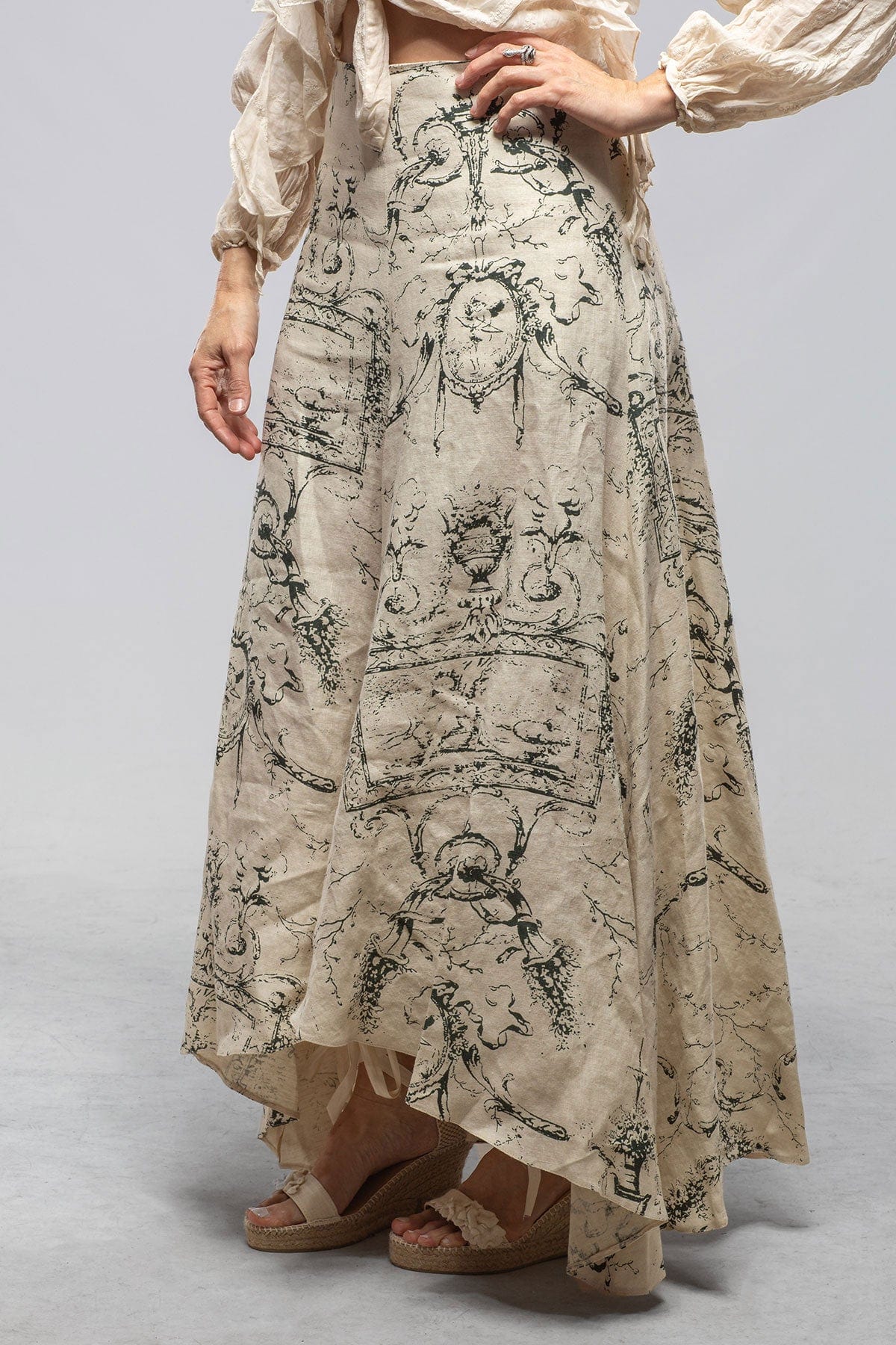 Bolero Linen Skirt In Toscana Print - Image 4