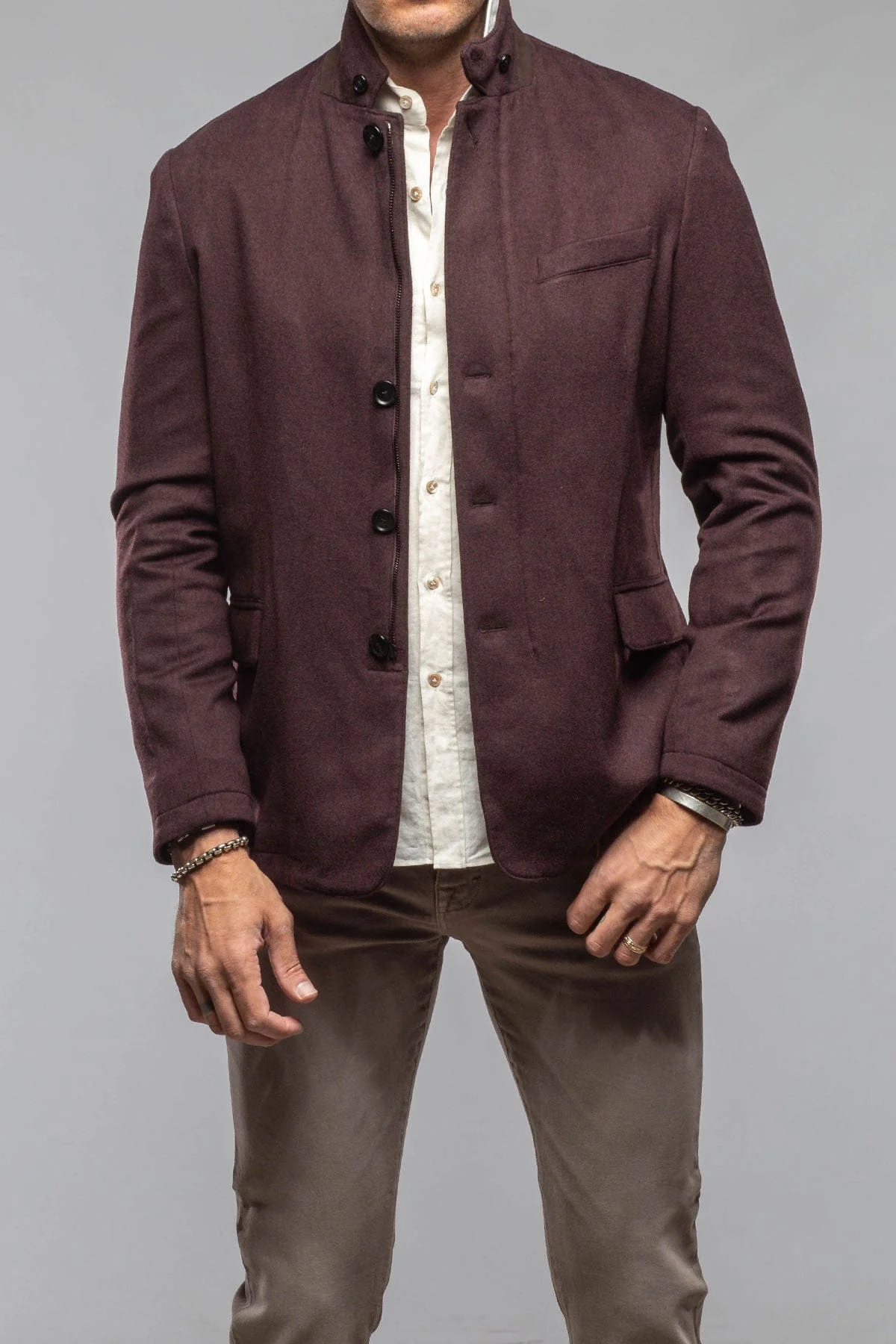 Bridgerton Cashmere Gentleman Jacket In Burgundy - Image 2