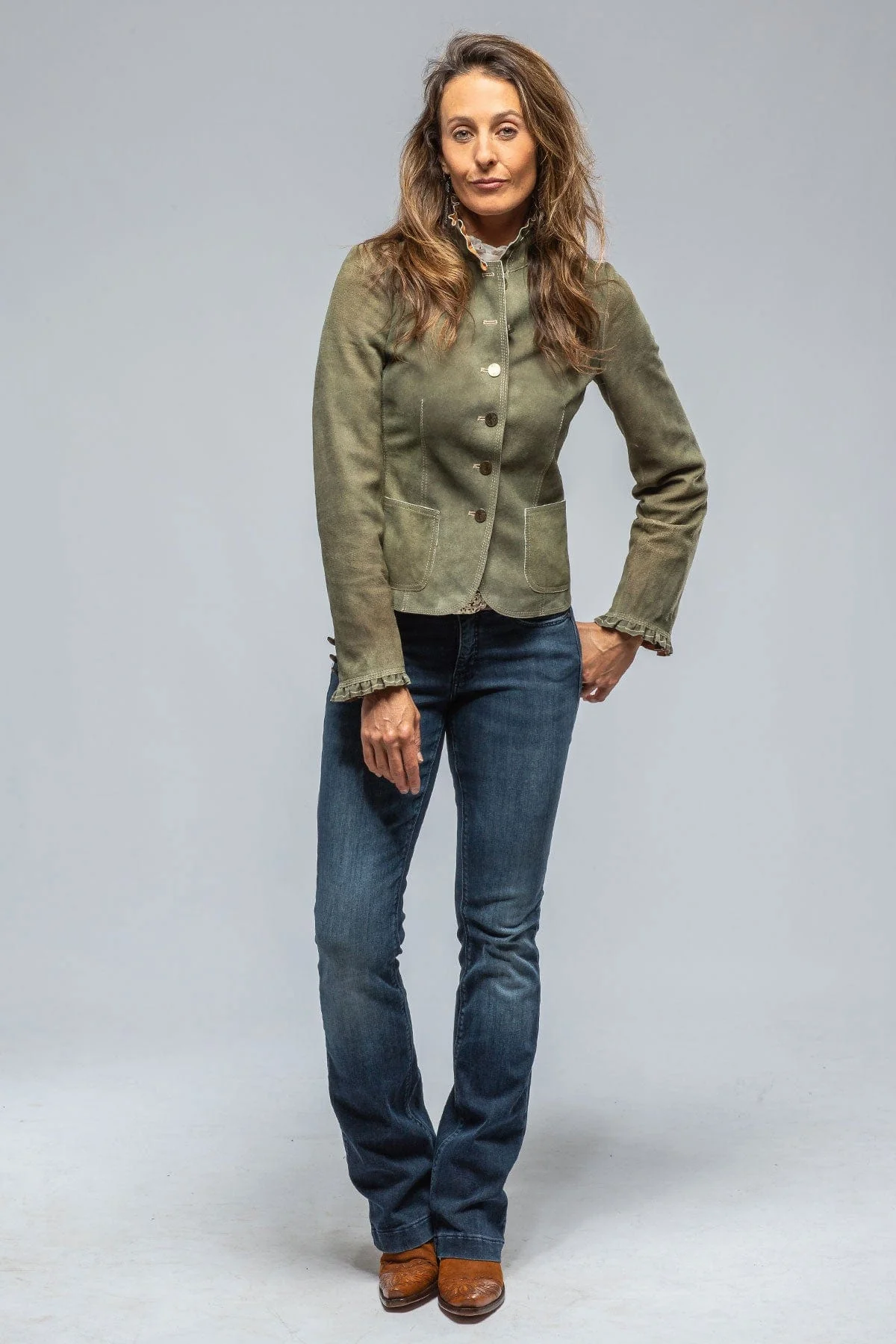 Bustle Back Jacket In Anticato