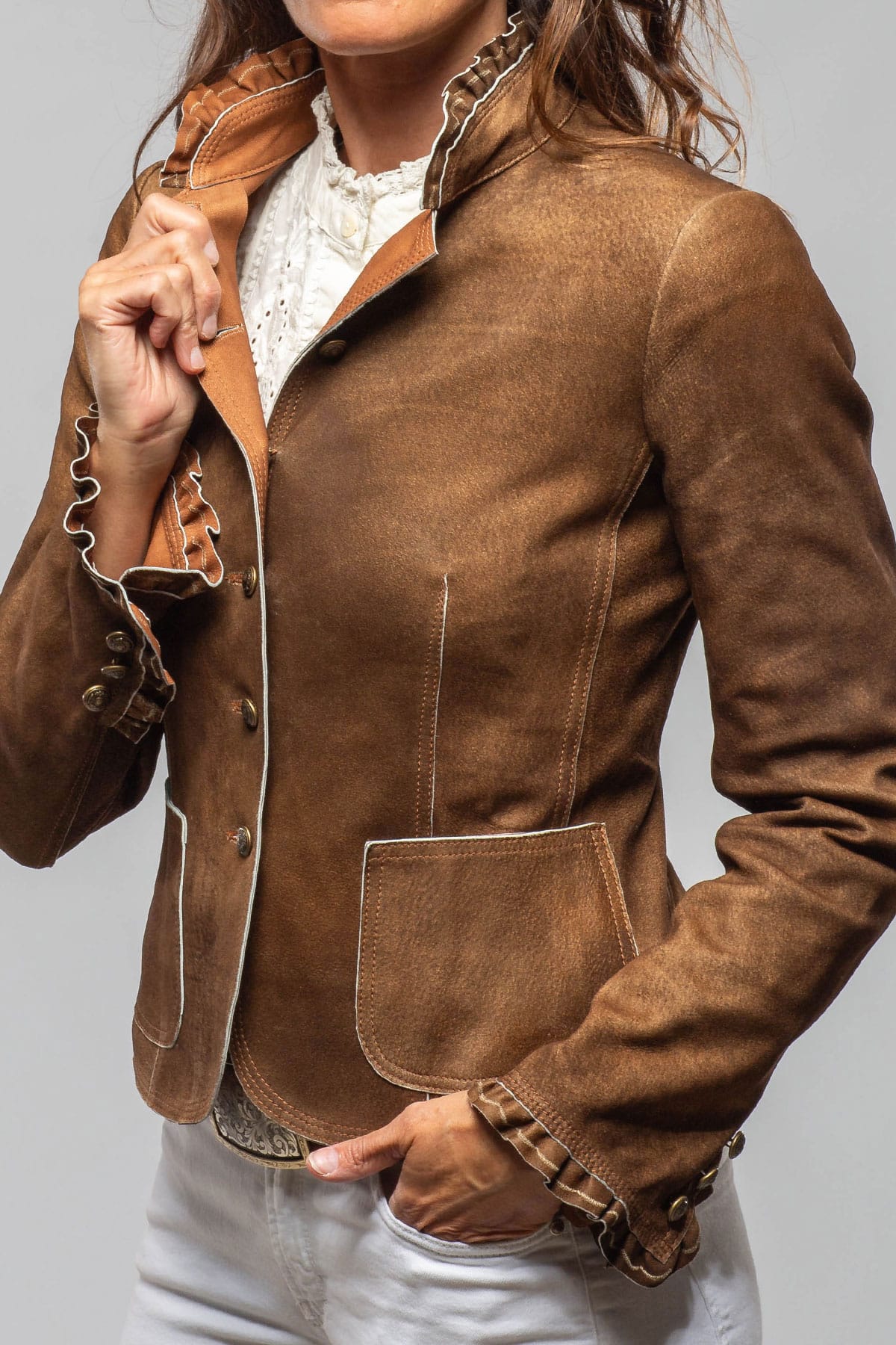 Bustle Back Jacket In Vintage Cognac - Image 5