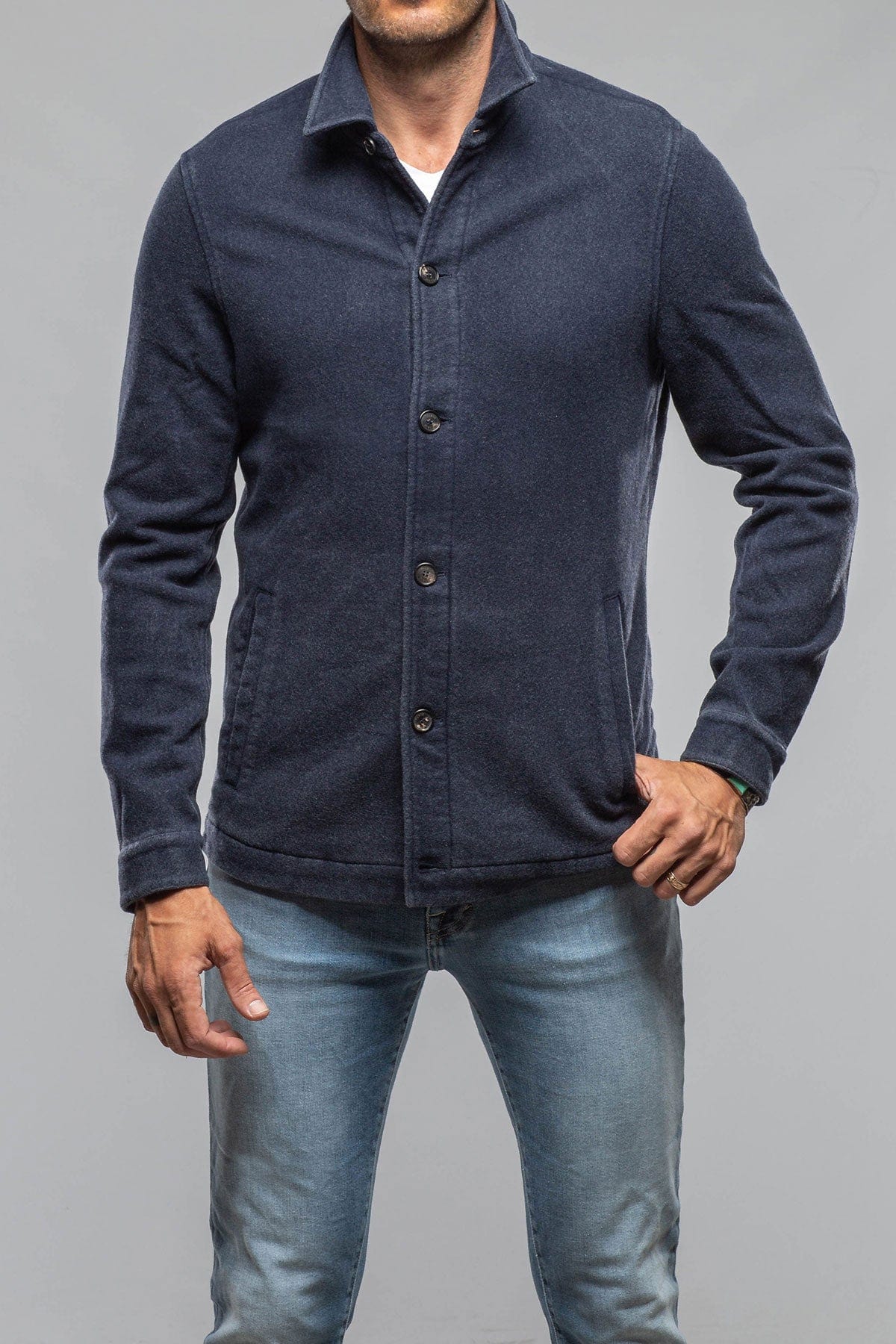 Calderwood Garment Dyed Shirt Jacket In Blue - Image 2