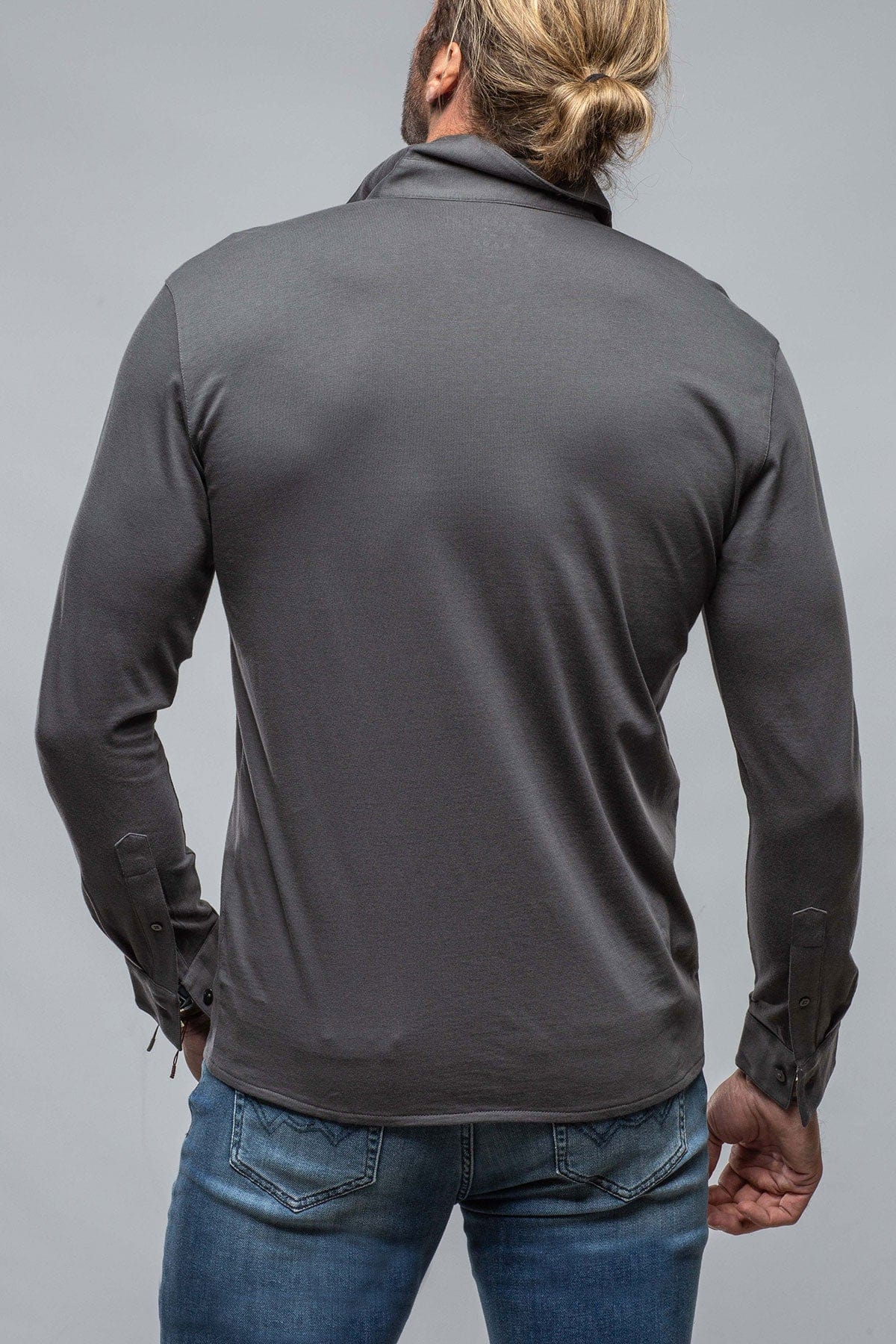 Cambria Button Up Polo in Grey - Image 2