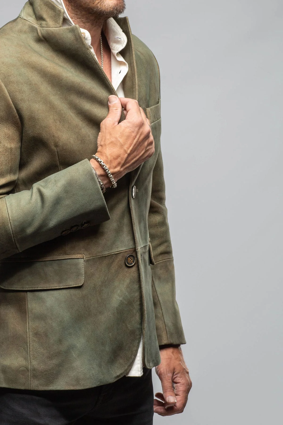Camel Break Vintage Blazer In Verde - Image 3