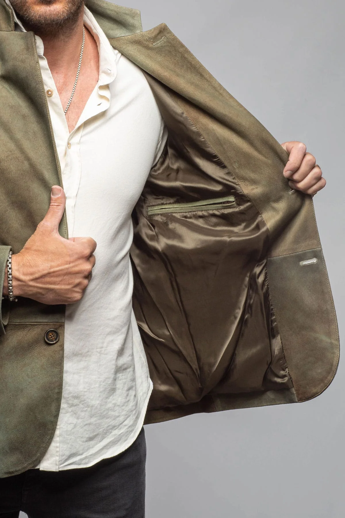 Camel Break Vintage Blazer In Verde - Image 6