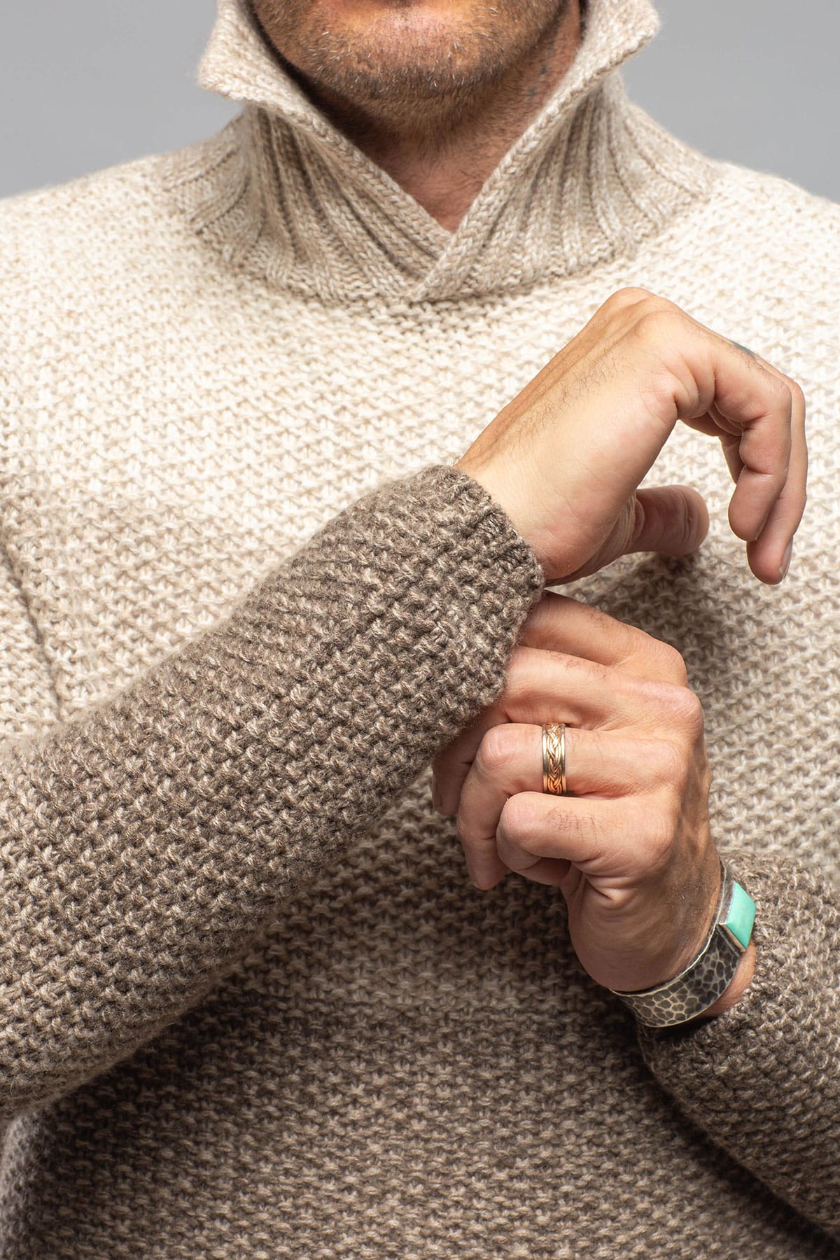 Capton Cashmere Sweater In Multi Beige - Image 3