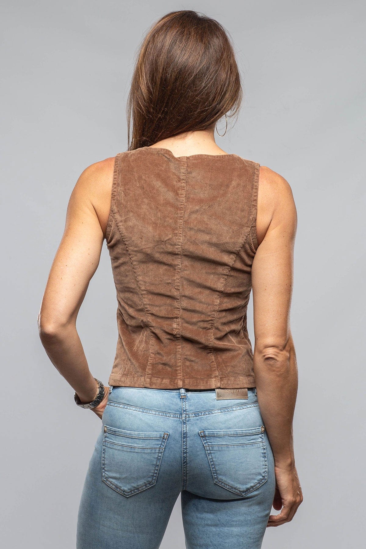 Charlie Corduroy Vest In Dusty Rose - Image 3