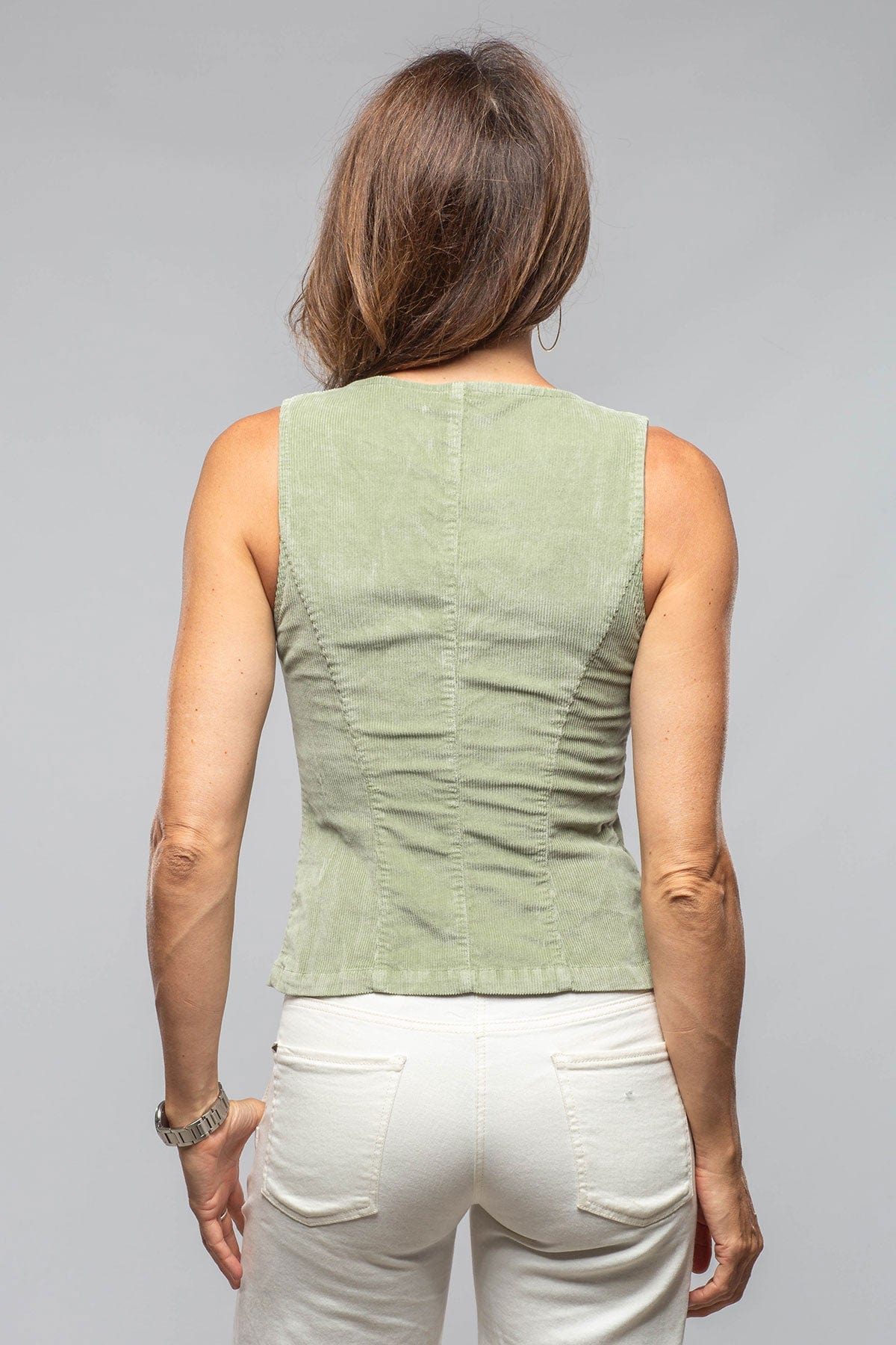 Charlie Corduroy Vest In Sage - Image 3