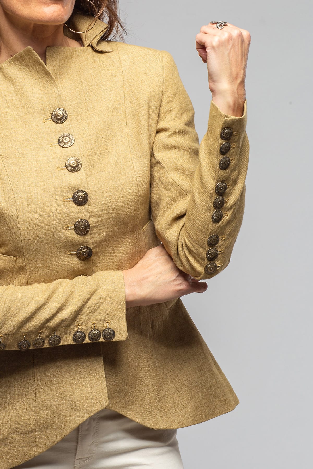 Cipriani Linen Jacket In Sand - Image 5