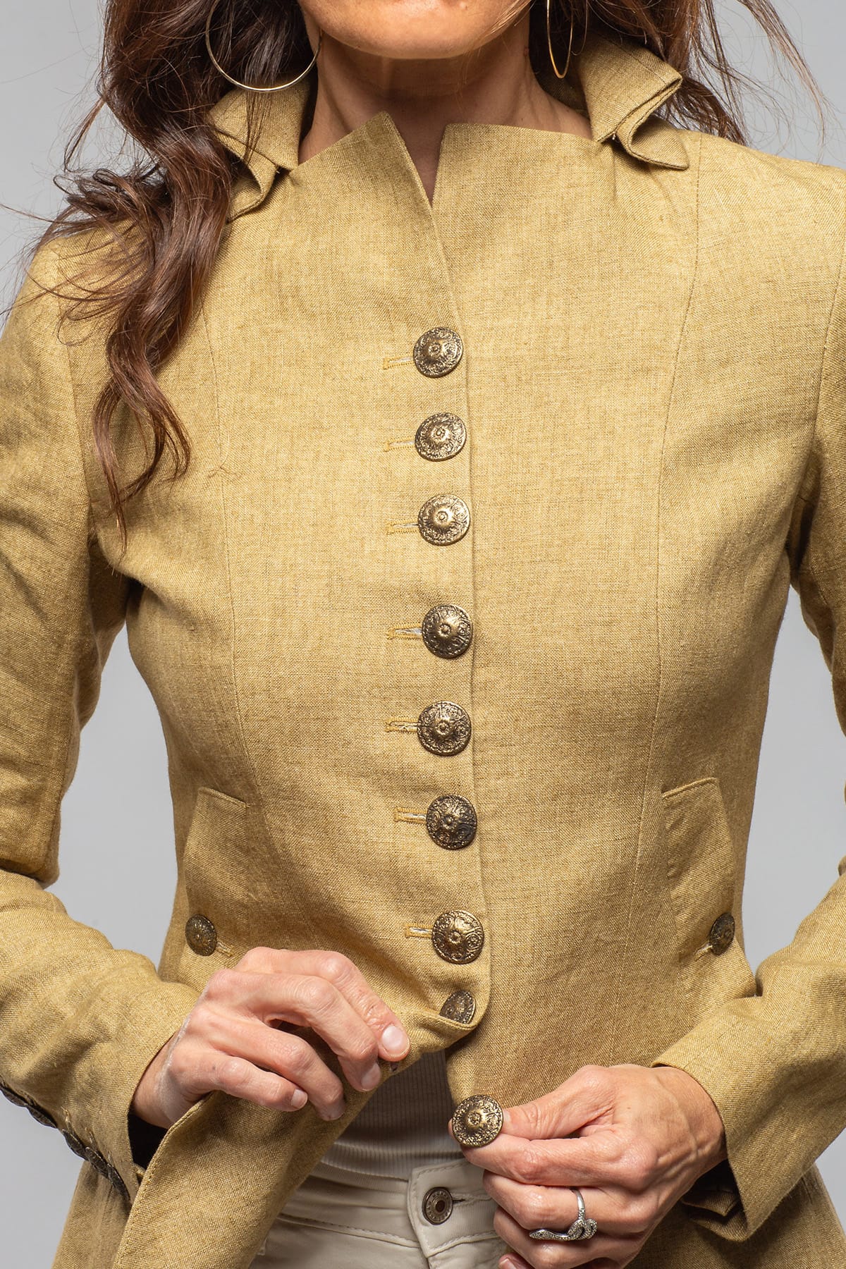 Cipriani Linen Jacket In Sand - Image 7