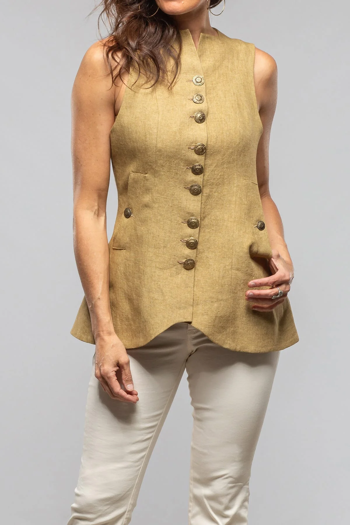 Cipriani Linen Vest In Sand