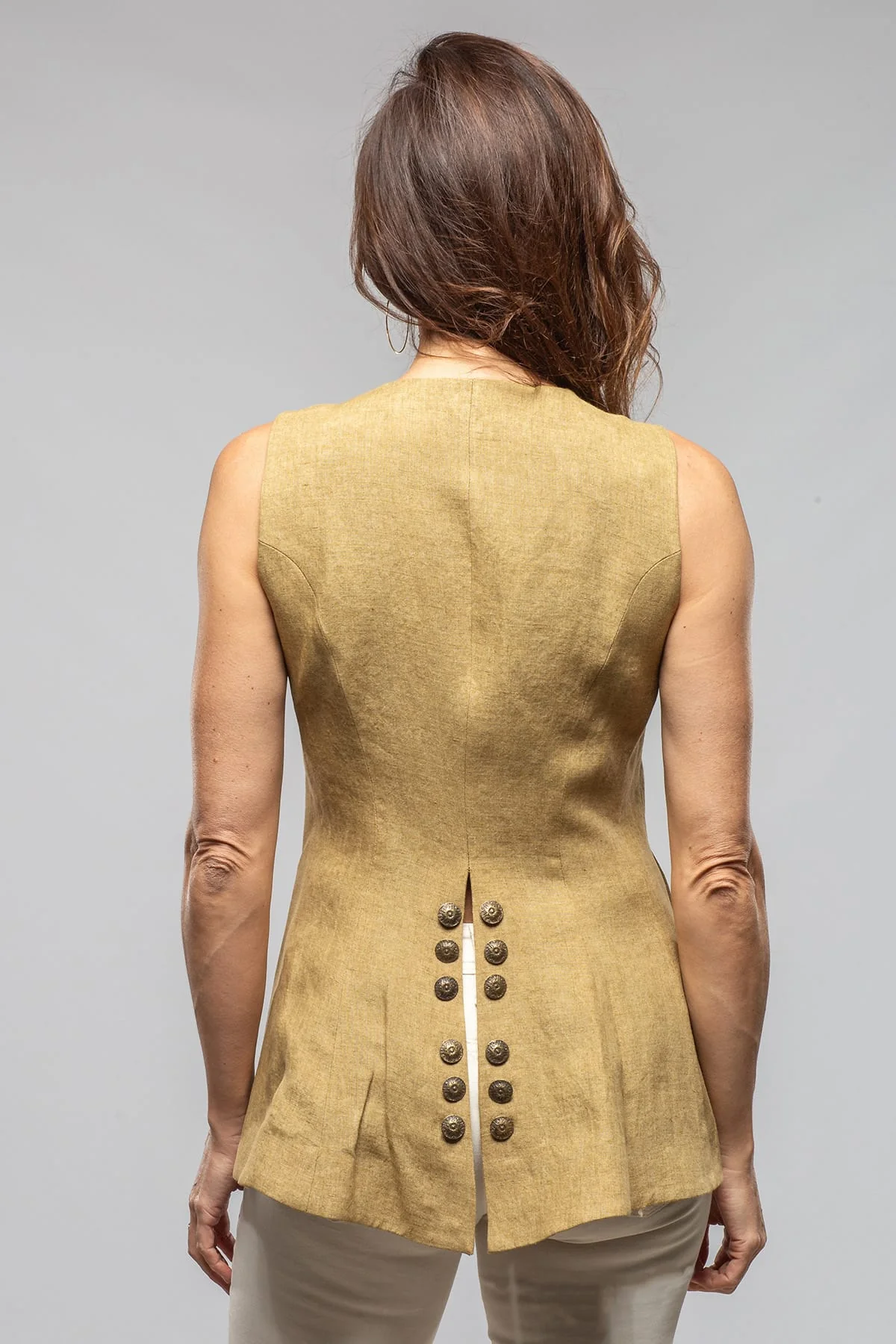 Cipriani Linen Vest In Sand - Image 6