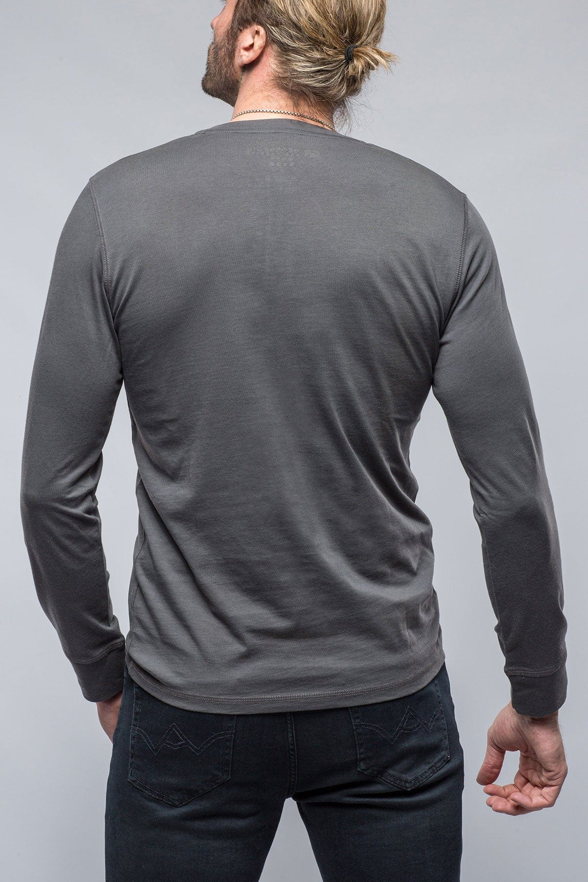 Coronado Cotton LS Henley in Grey - Image 4