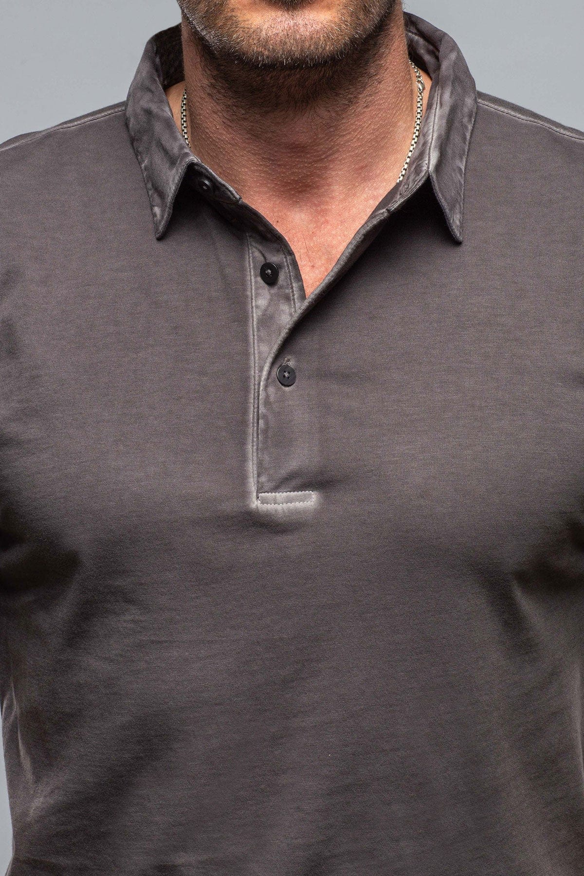 Cruz Cotton Polo in Basalt - Image 3