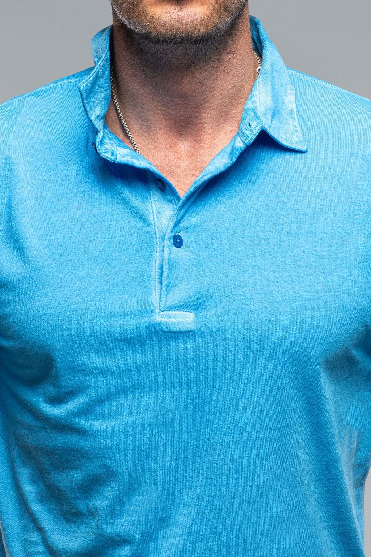 Cruz Cotton Polo in Blue Lagoon - Image 3