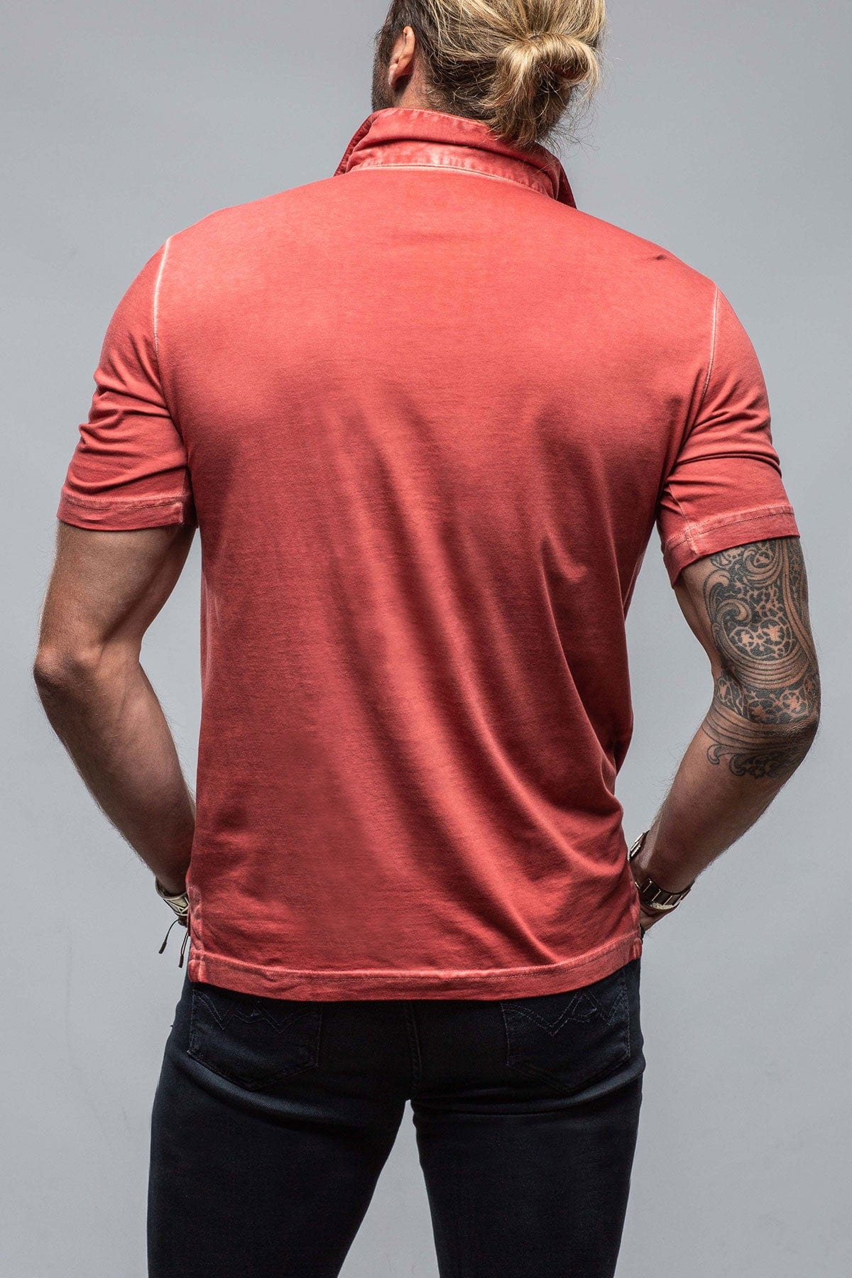 Cruz Cotton Polo in Brick - Image 3
