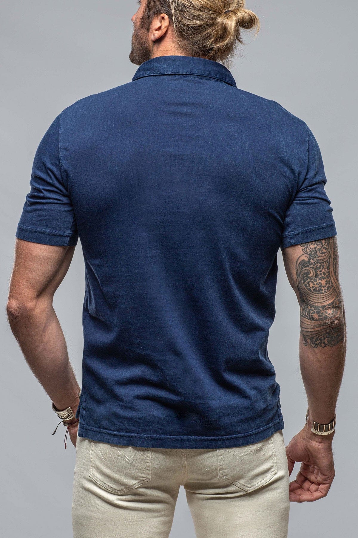 Cruz Cotton Polo in Indigo - Image 3