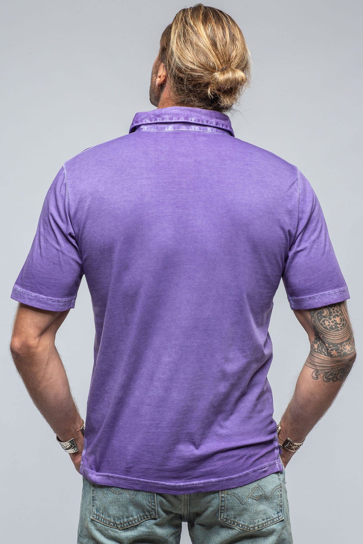 Cruz Cotton Polo in Purple - Image 3
